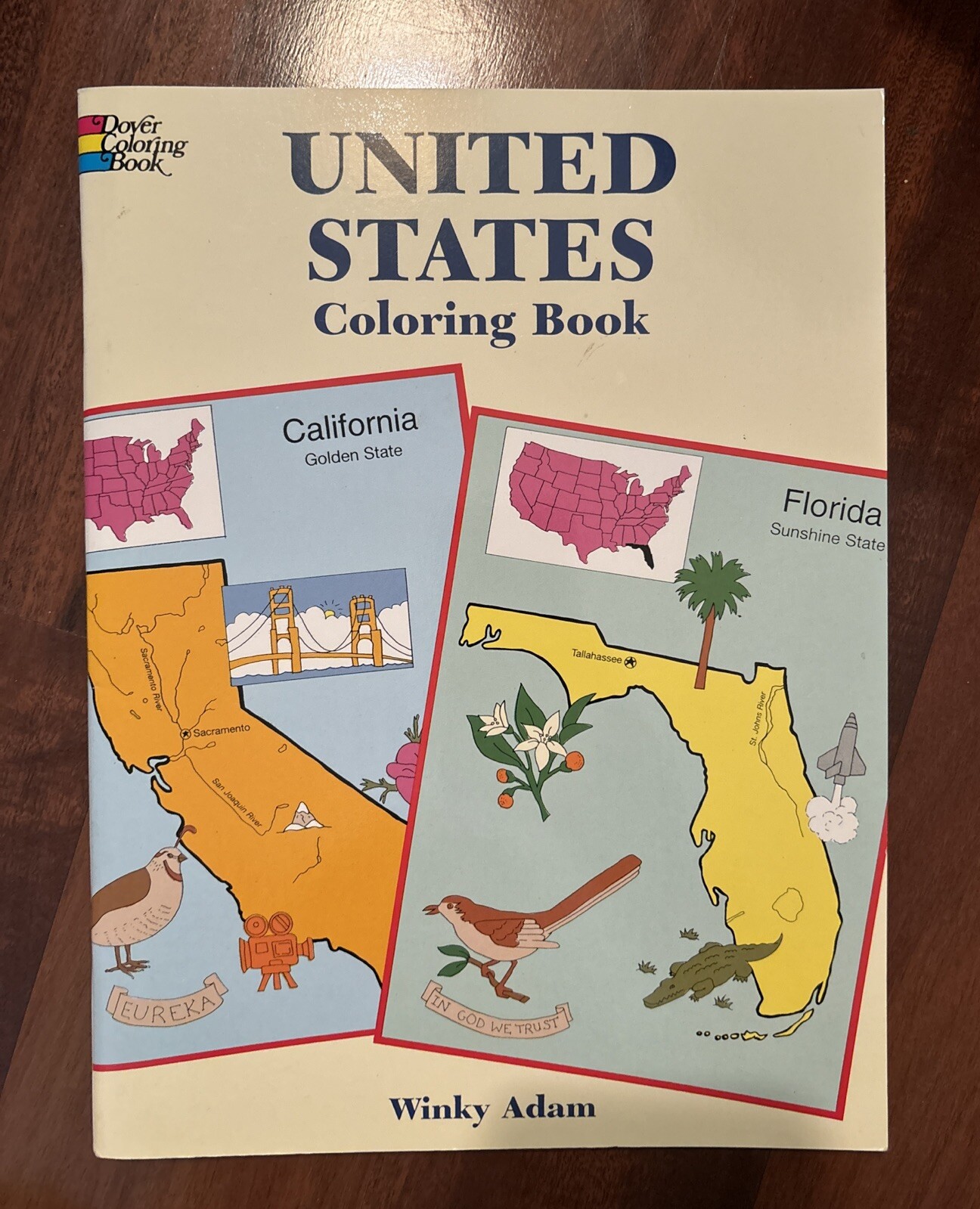 United States Coloring Book by Winky Adam (1998, Trade Paperback)