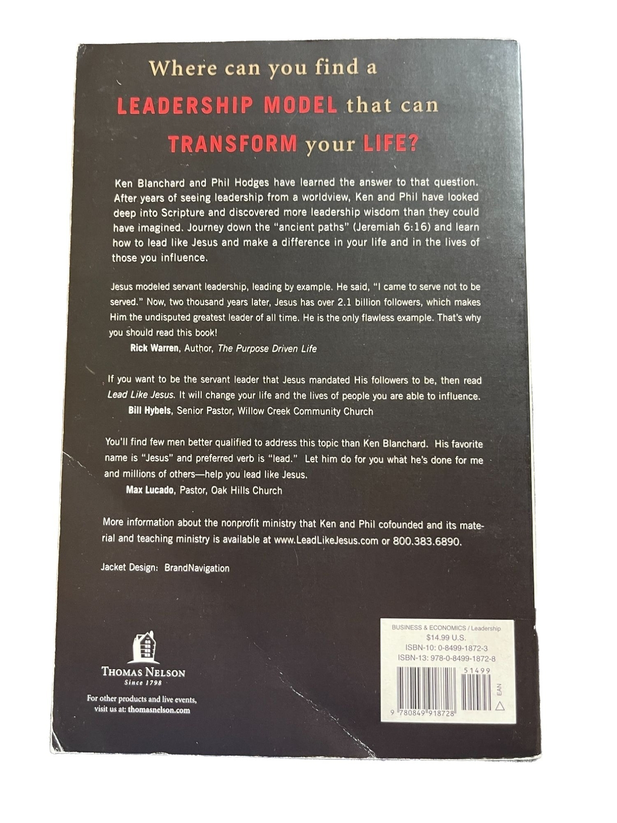 Lead Like Jesus Ken Blanchard and Phil Hodges Paperback