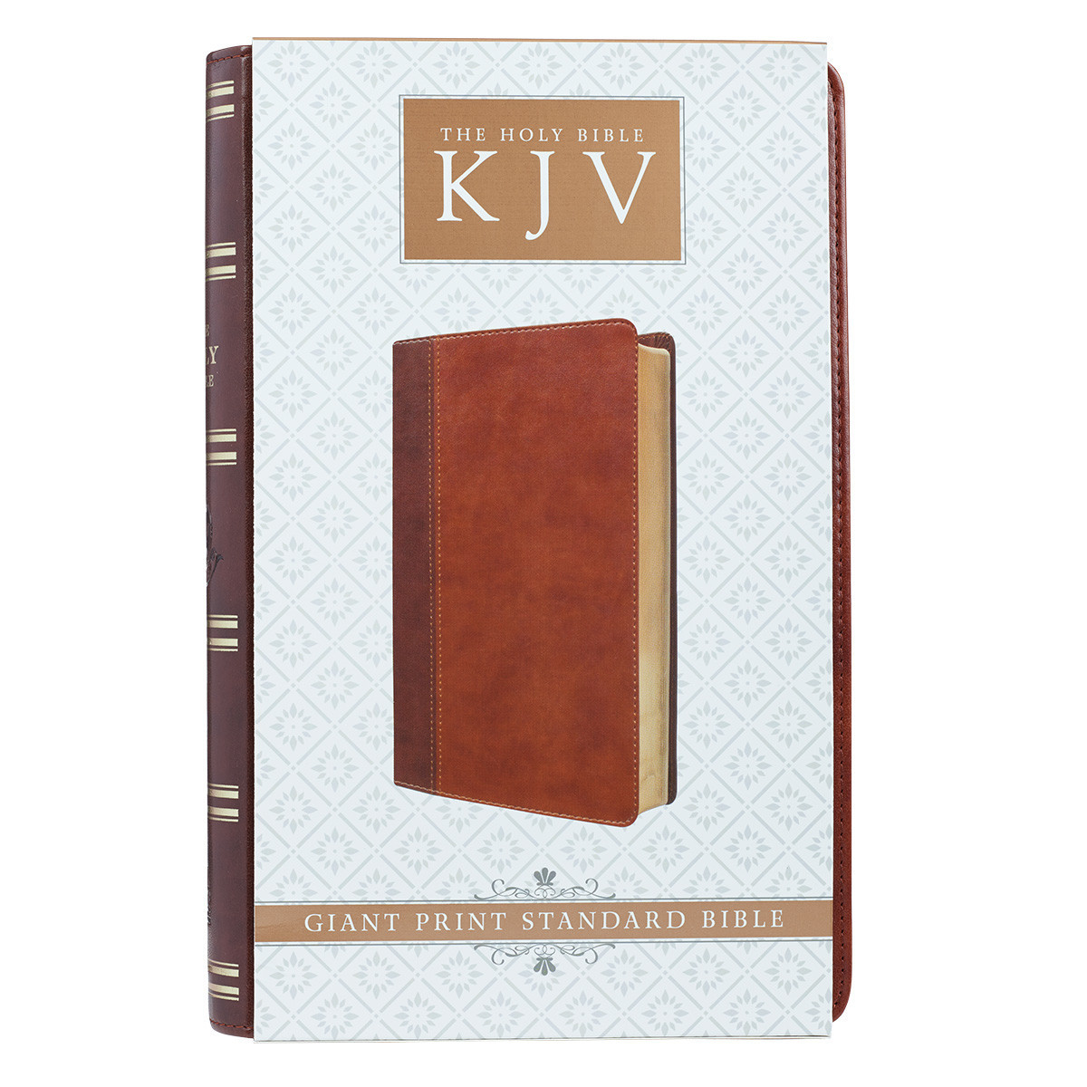 The Holy Bible King James Version Giant Print Tan/Brown / Jesus words in red
