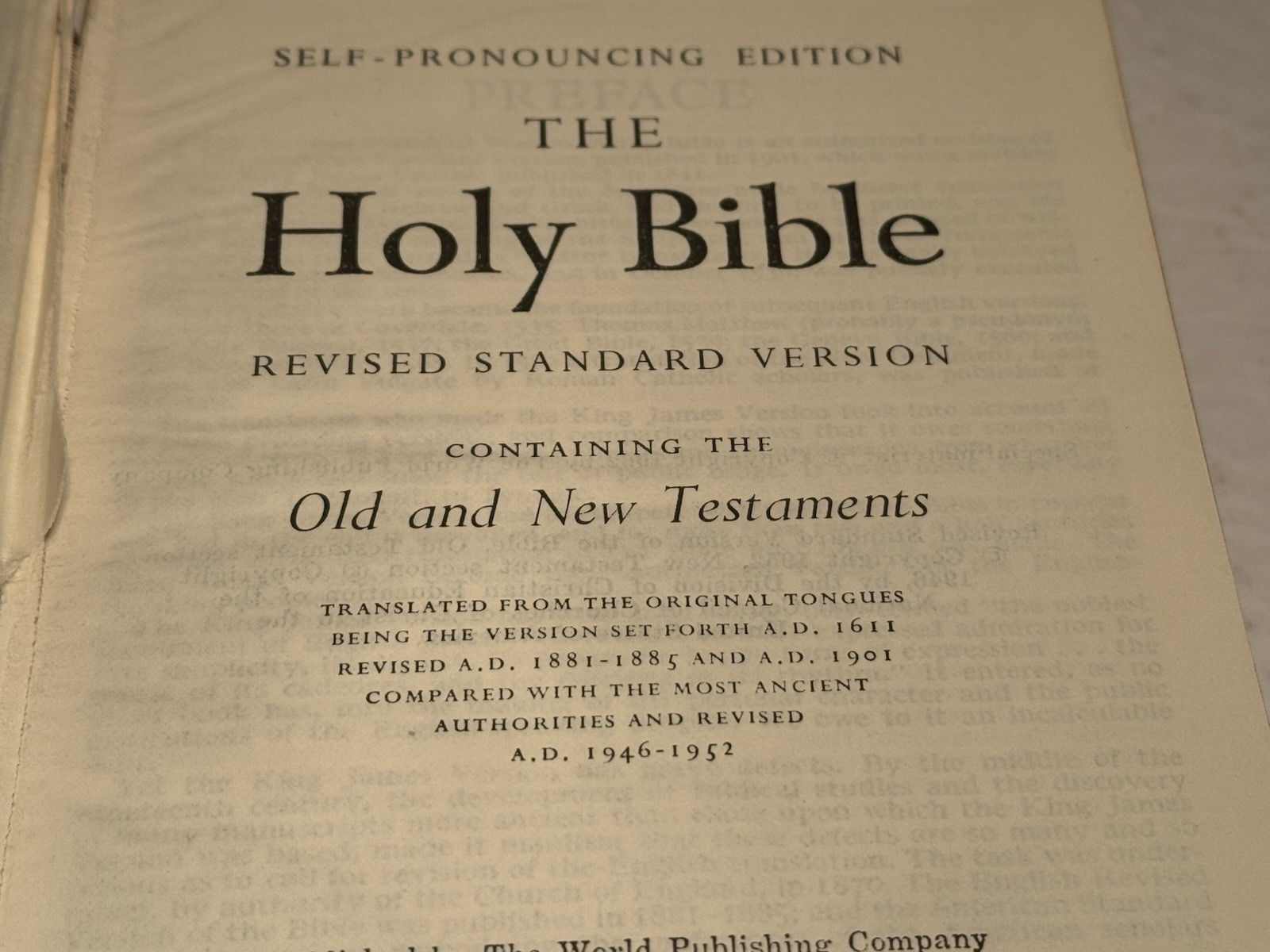 HOLY BIBLE Self Pronouncing RSV 1962 Cokesbury vtg Revised Standard illustrated