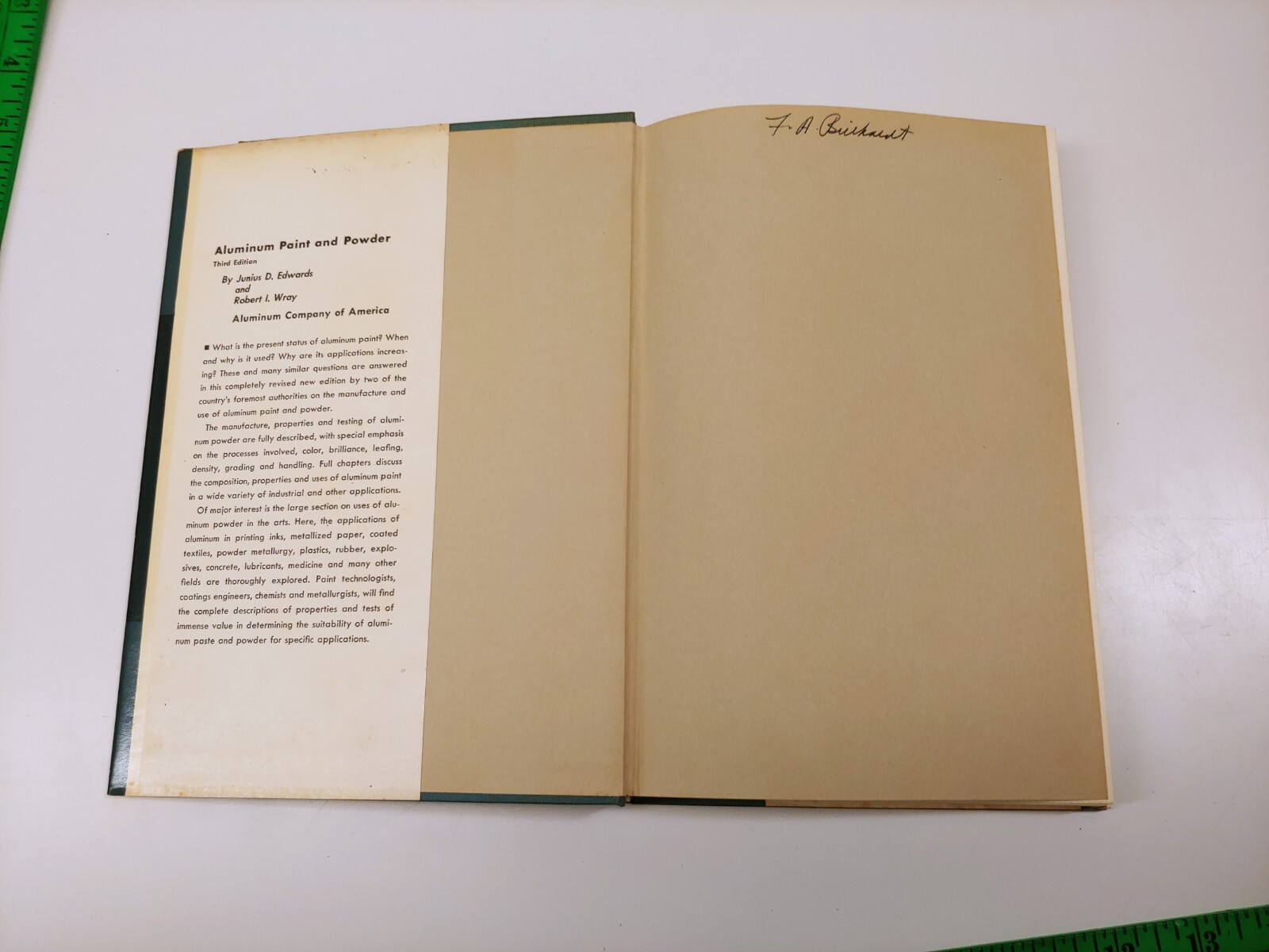 1955 Aluminum Paint And Powder by Junius D. Edwards and Robert I. Wray HCDJ