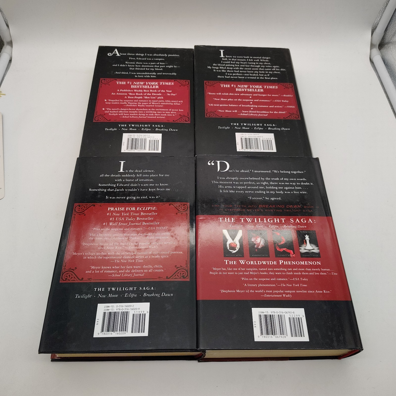 Twilight Saga By Stephenie Myer 4 Book Hardcover 2008 Set Edward Bookmark