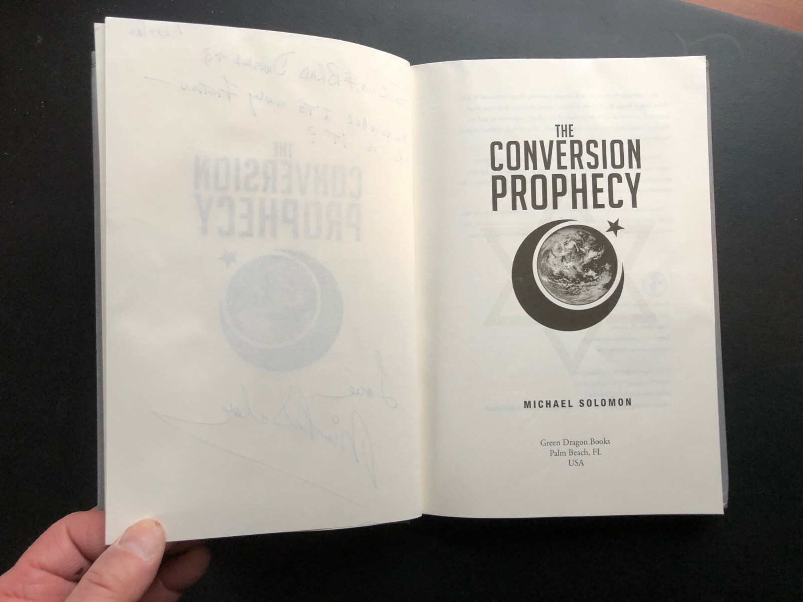 Michael Solomon „The Conversion Prophecy“ SIGNED HC Book Made in USA