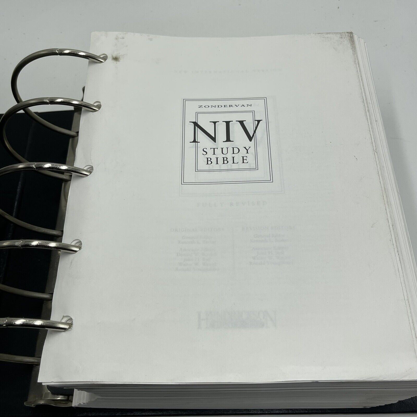 Zondervan NIV Study Bible : Loose-Leaf Edition by Hendrickson (2005, Hardcover)