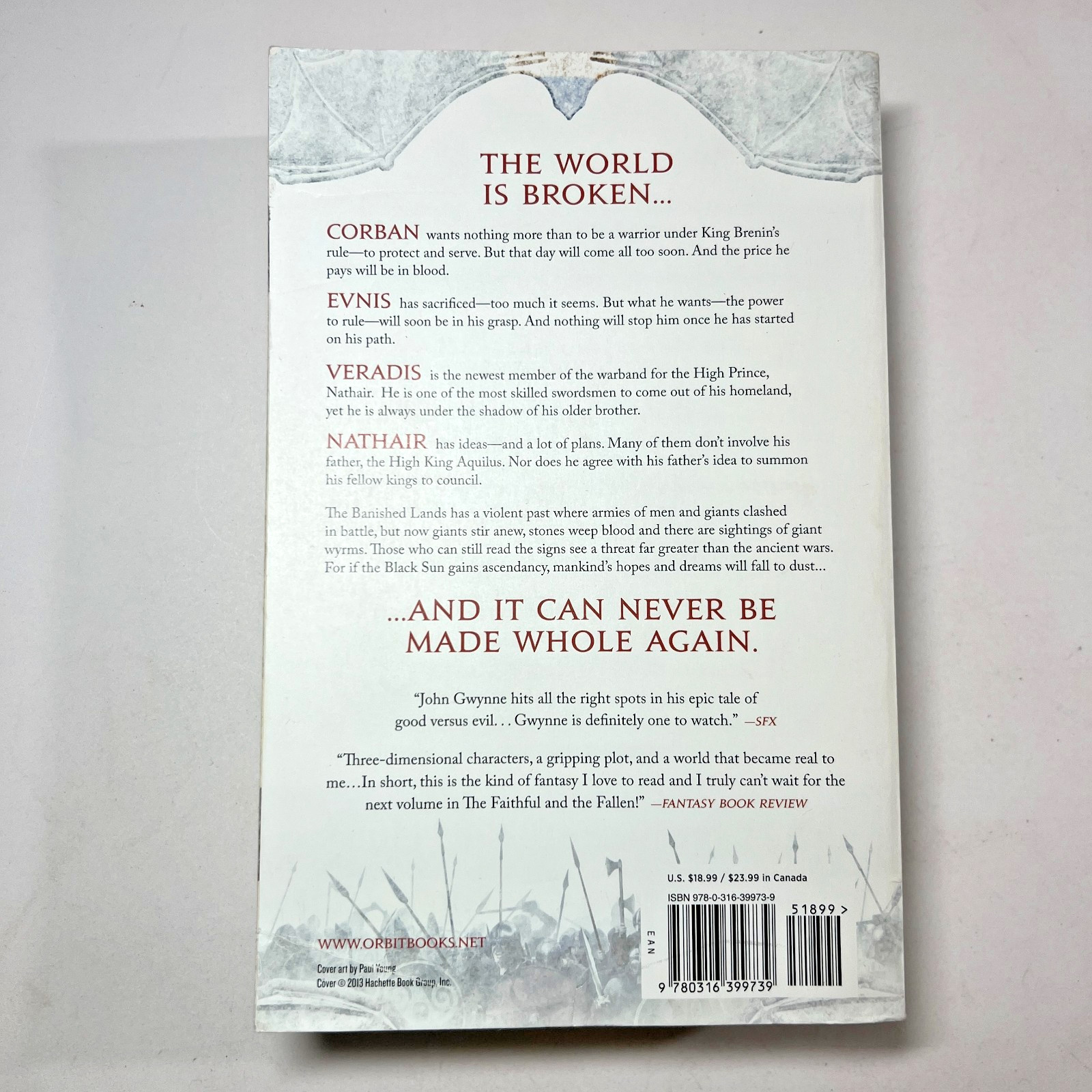 Malice John Gwynne FULL SIZE Trade Paperback The Faithful and the Fallen Book 1