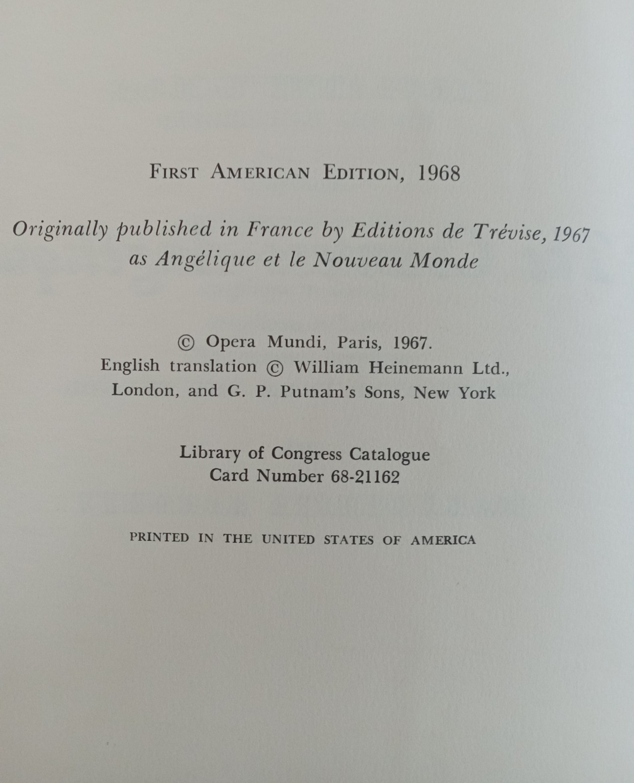 Countess Angelique Sergeanne Golon Hardcover 1st American Edition 1968 Vintage