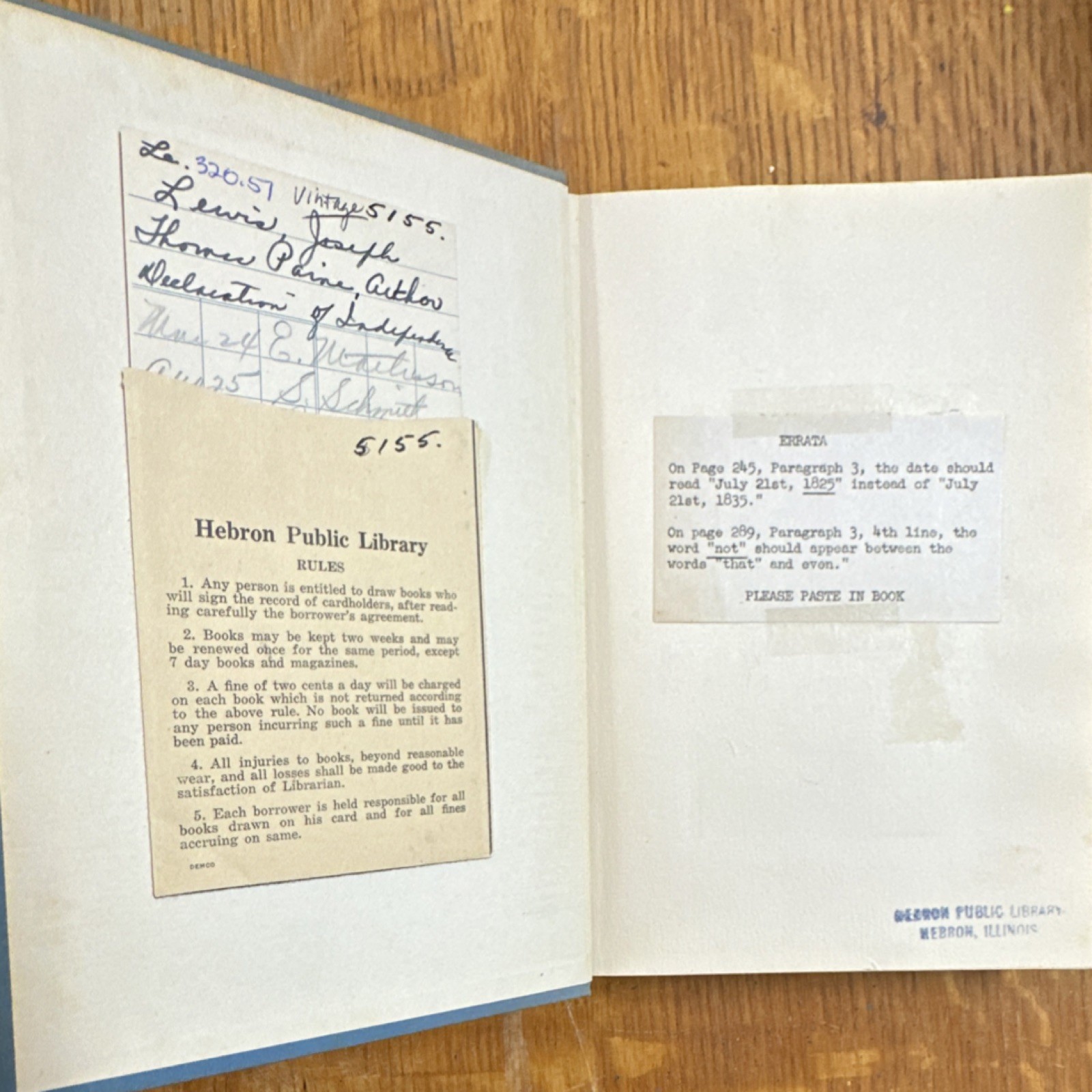 Thomas Paine Author of the Declaration Lewis 1947 Hardcover Freethought Press V…