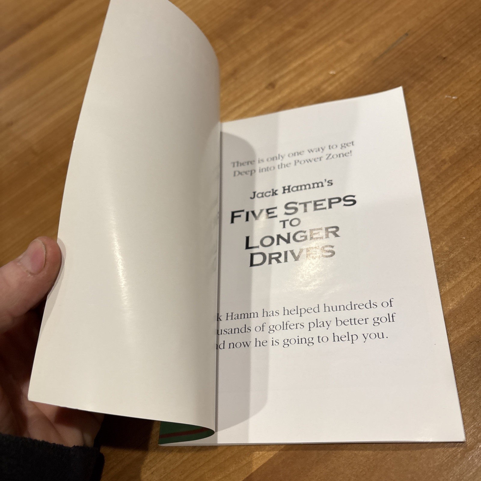 Jack Hamm’s Five Steps To Longer Drive Pb, Approx 12 Pages Golf Tips