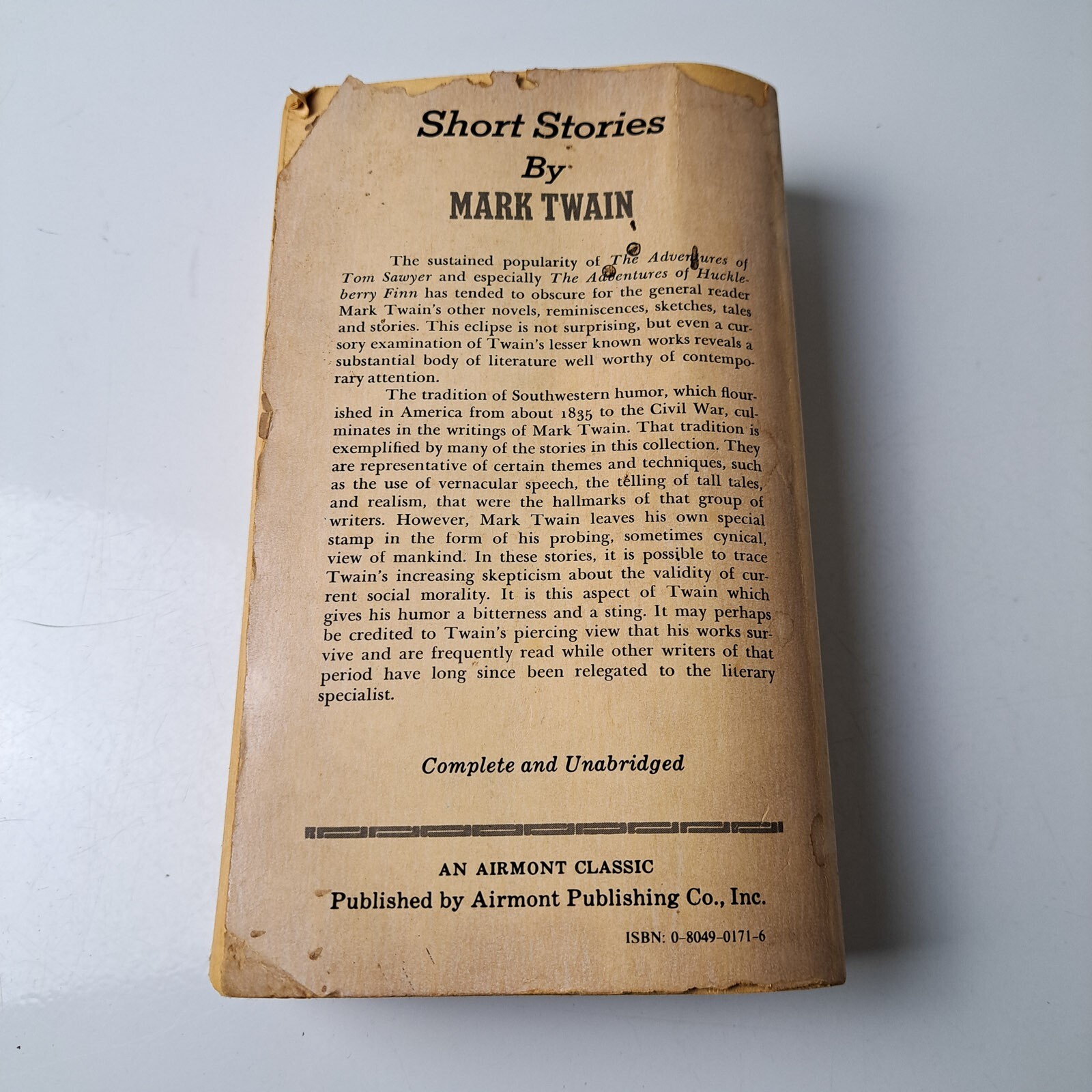 Short Stories Mark Twain Vintage Airmont Classic