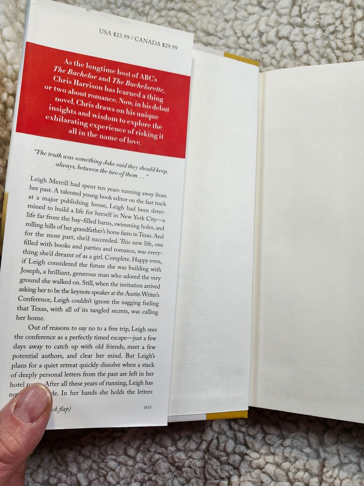 The Perfect Letter Chris Harrison Hardcover 1st Edition 2015 Dey St Novel DJ