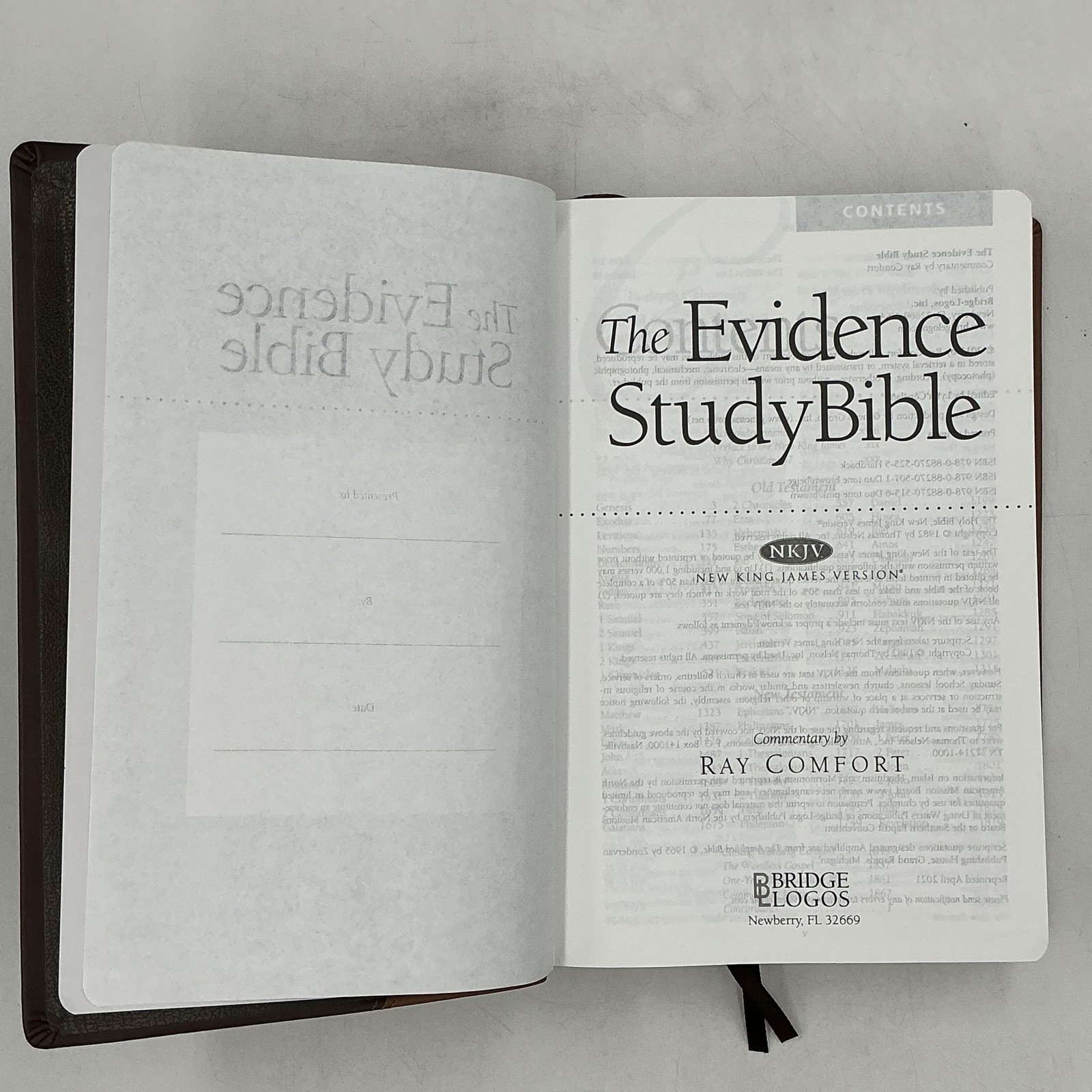 THE EVIDENCE STUDY BIBLE Ray Comfort & Lynn Copeland 2021 HC Bridge-Logos Brown