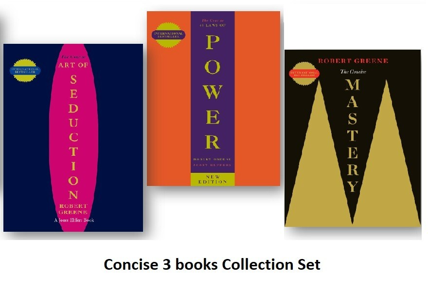 Robert Greene 3 Books Set [CONCISE] 48 Laws of Power, Mastery, Art Of Seduction