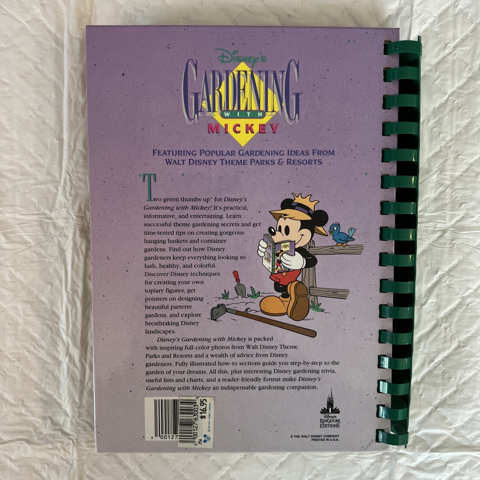 Disney’s Gardening with MICKEY Mouse 1st Edition Hardcover With Spiral Binding