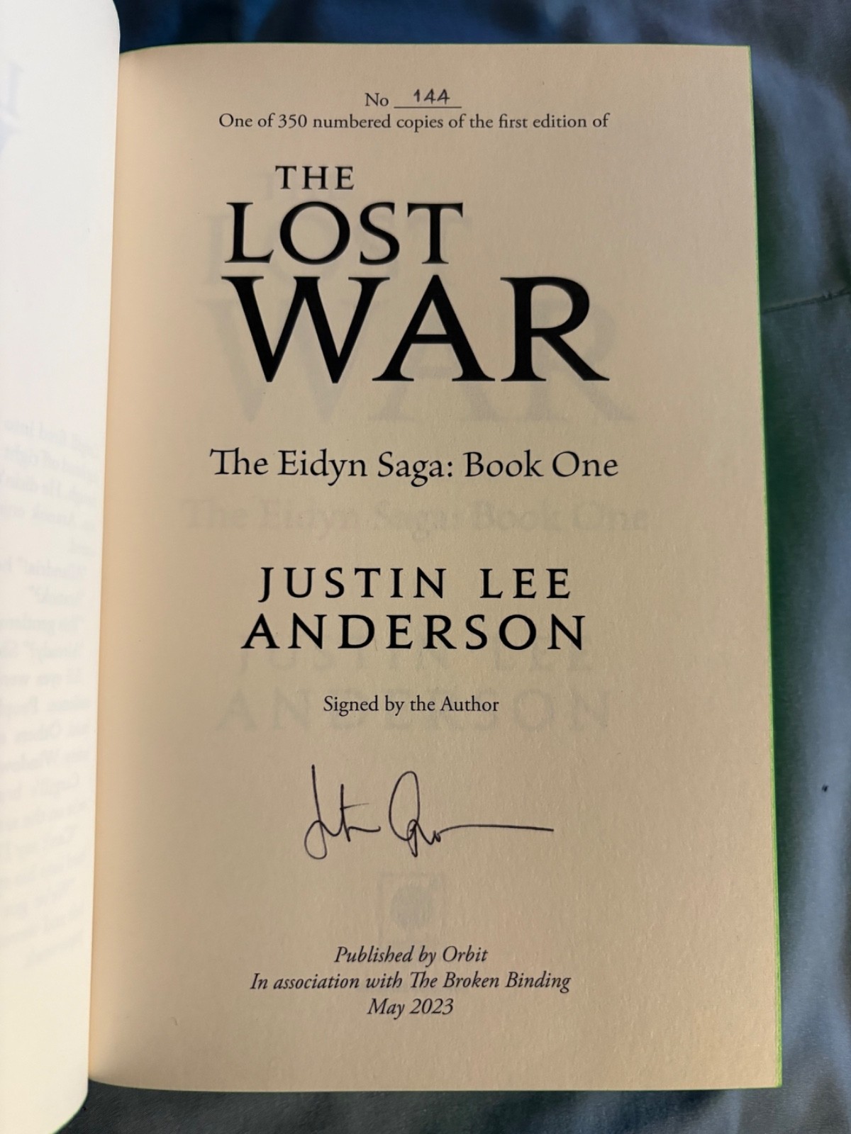 Signed Broken Binding Lost War, Bitter Crown, Damned King by Justin Lee Anderson