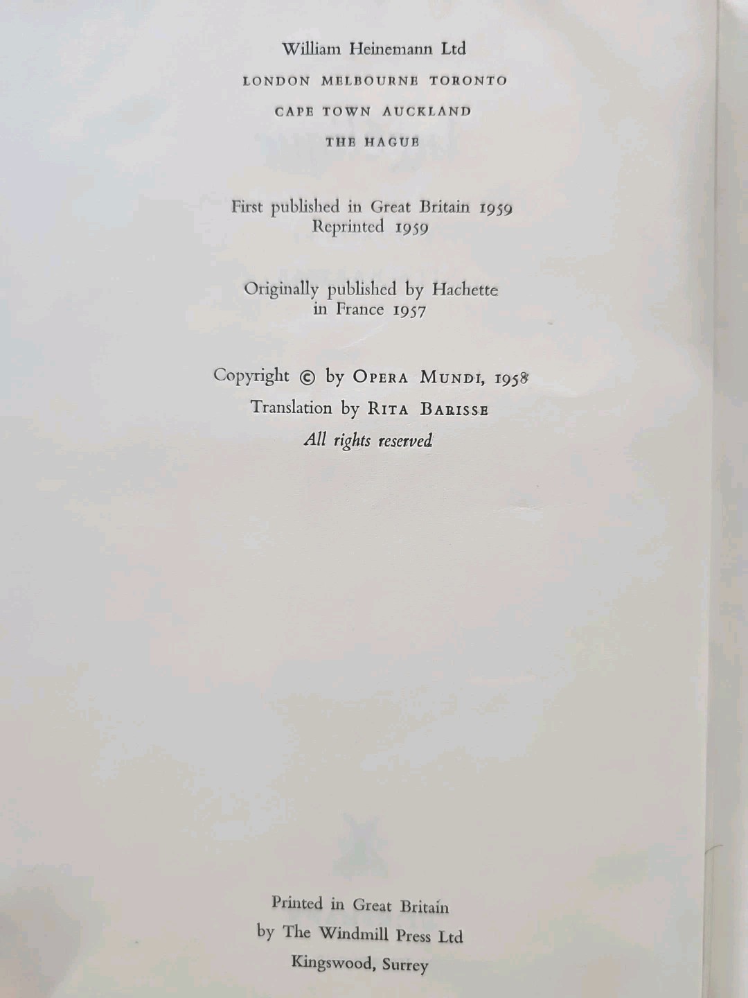 Angelique by Sergeanne Golon William Heinemann Hardcover