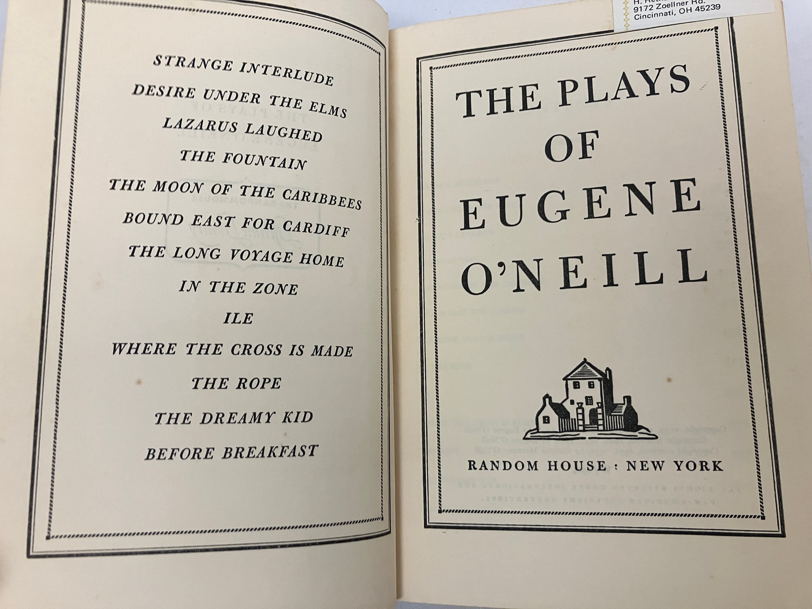 3 VOLUME SET The Plays of Eugene O’Neill Random House Hardcovers