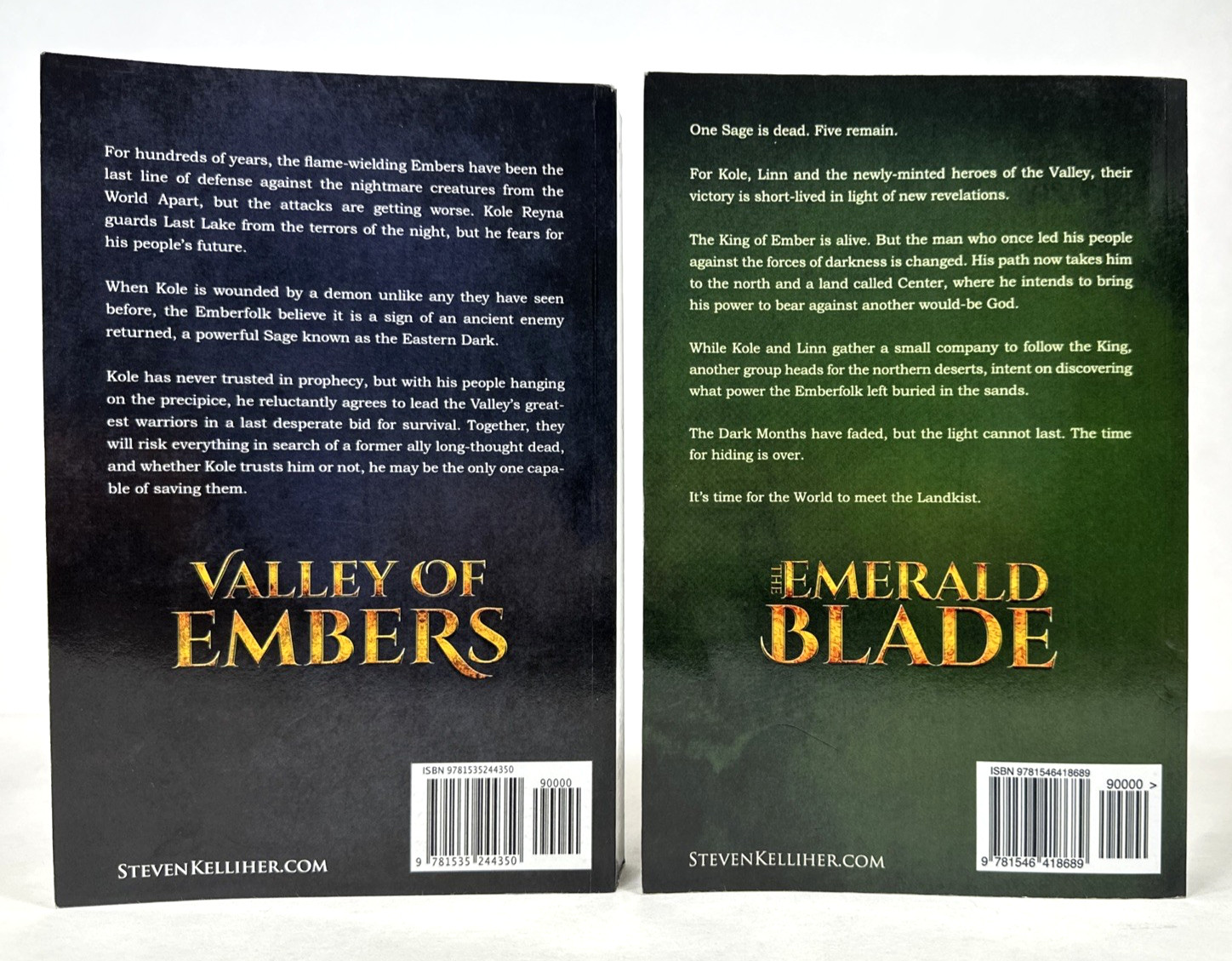 The Landkist Saga 2 book Lot by Steven Kelliher, Valley of Embers, Emerald Blade