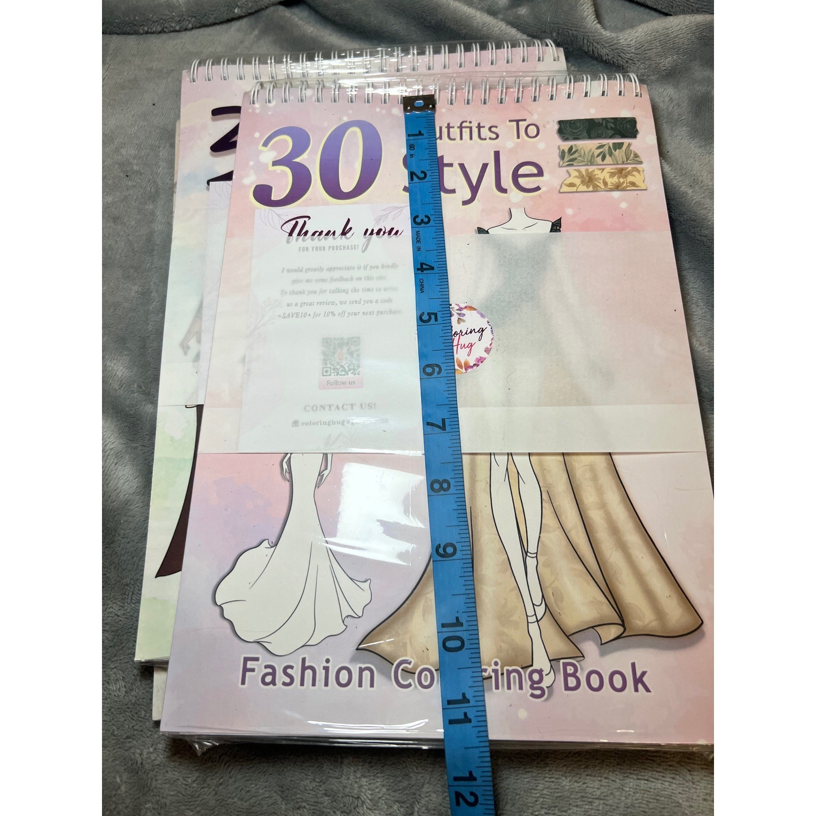 Fashion Dress Coloring Book Lot 30 Dresses Outfits To Style Spiral Bound 3pc