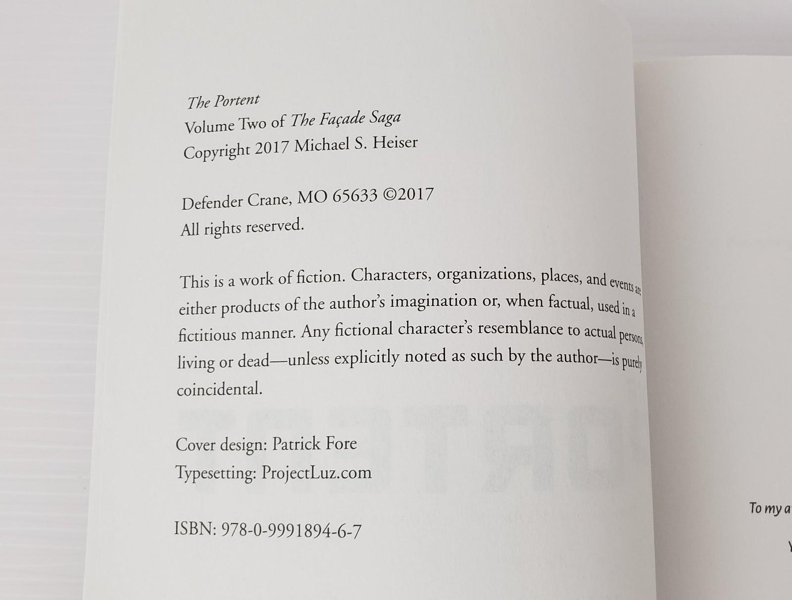 The Façade Saga: The Portent by Michael S. Heiser (2014, Trade Paperback) New