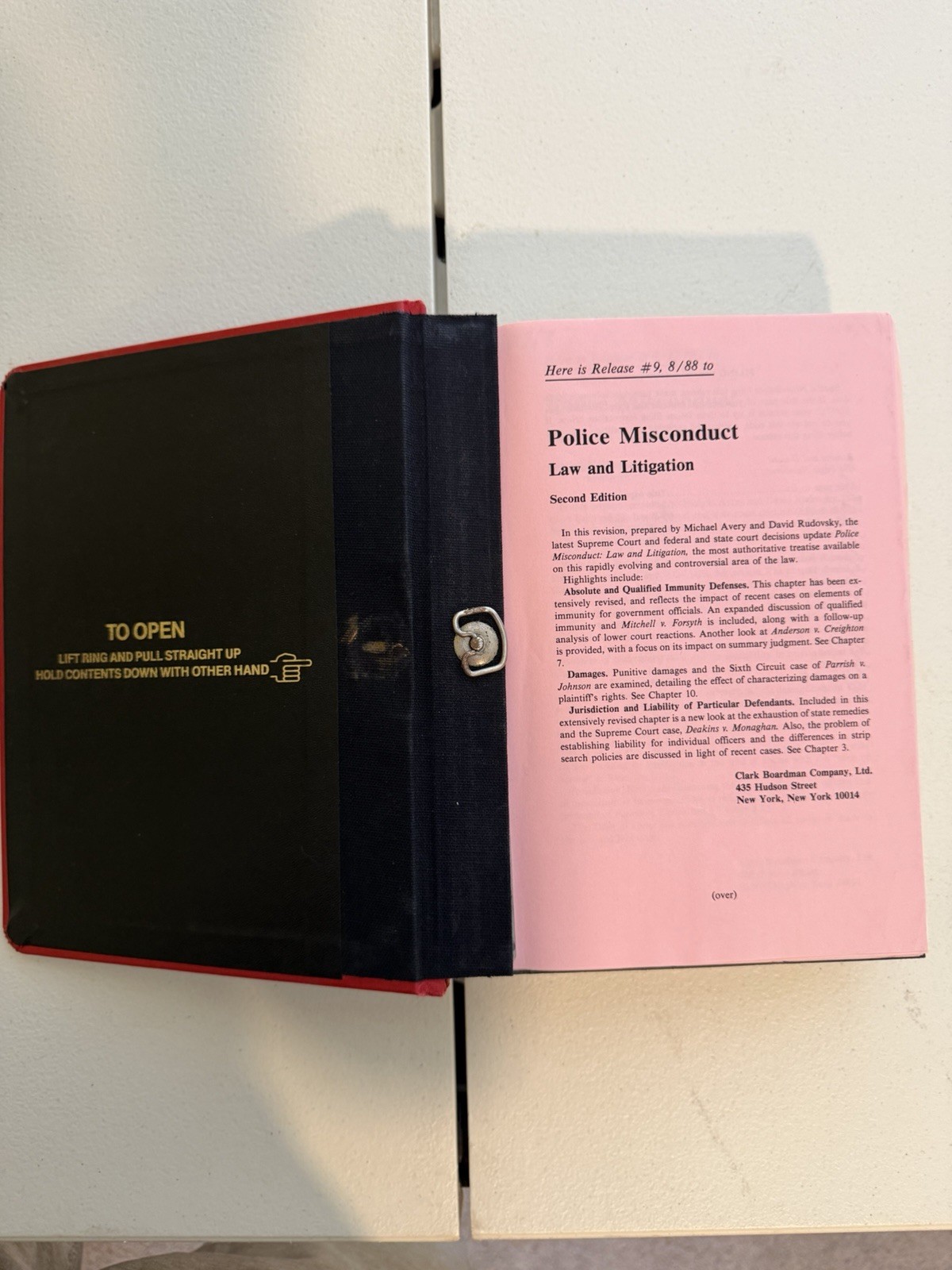 Police Misconduct Law & Litigation 2nd Ed Hardcover Avery Rudovsky Guild