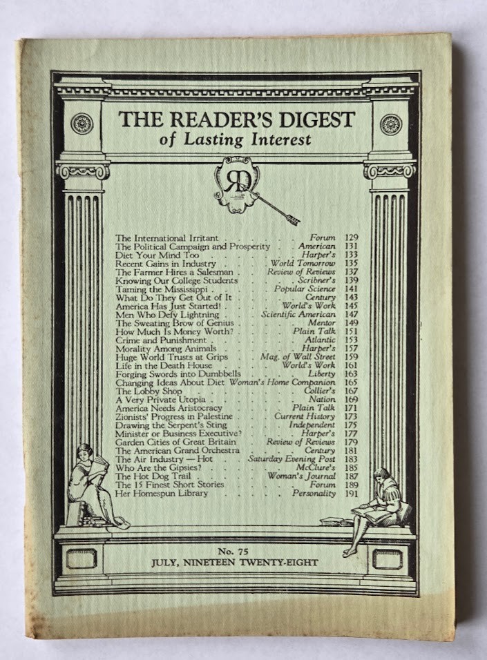 Antique 1928 The Reader’s Digest of Lasting Interest Magazine Booklets U Choose