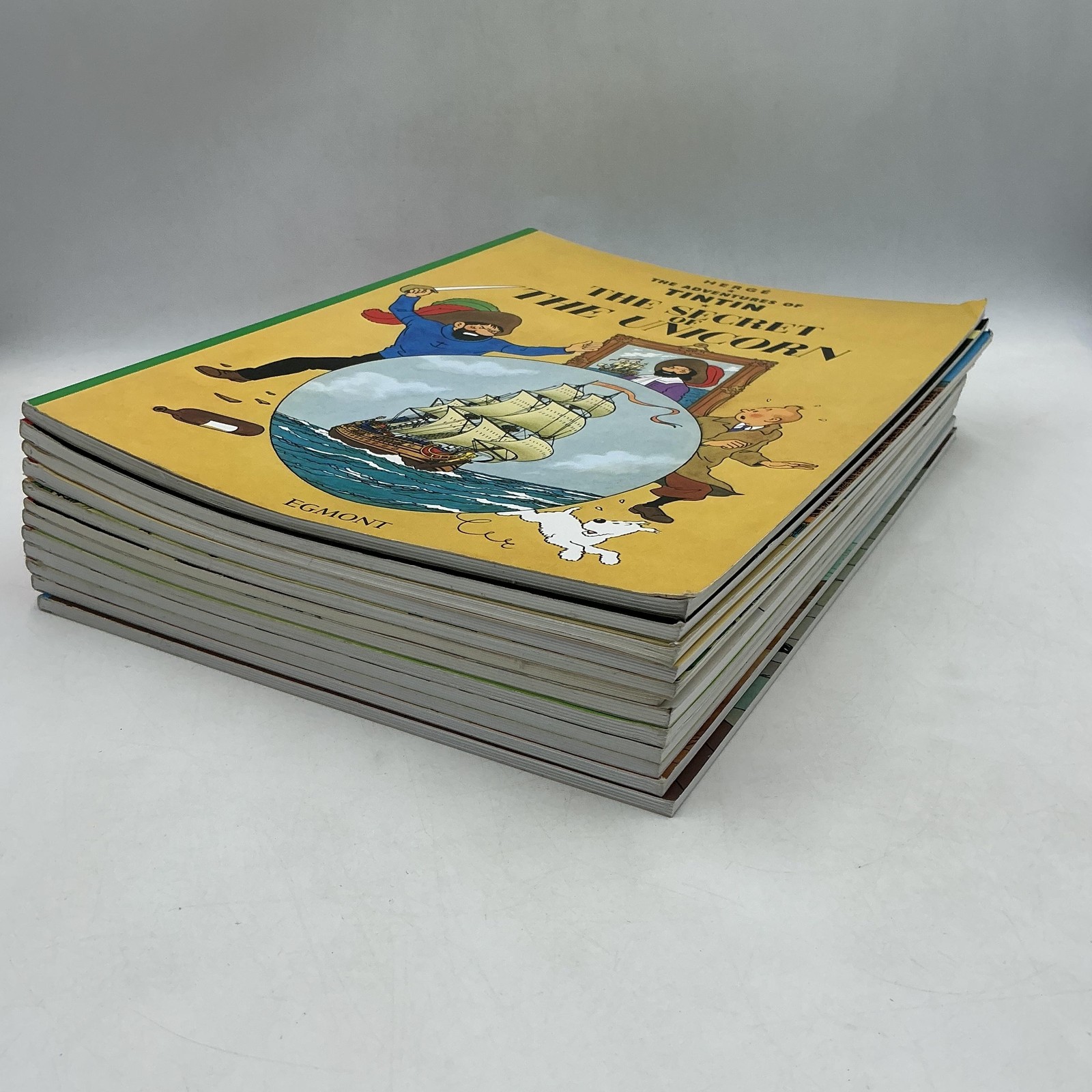 Hergé The Adventures Of Tintin 12-Book Paperback Set Little Brown Multicolor