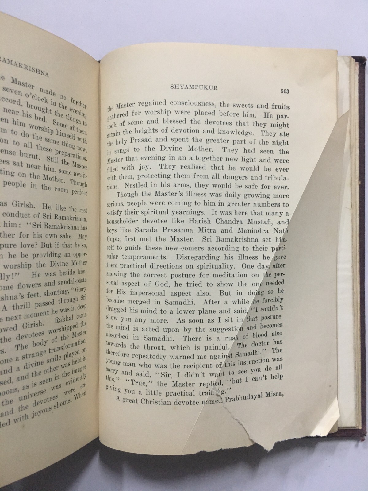 Life Of Sri Ramakrishna. Compiled From Various Authentic Sources. 1942. 617p. hb