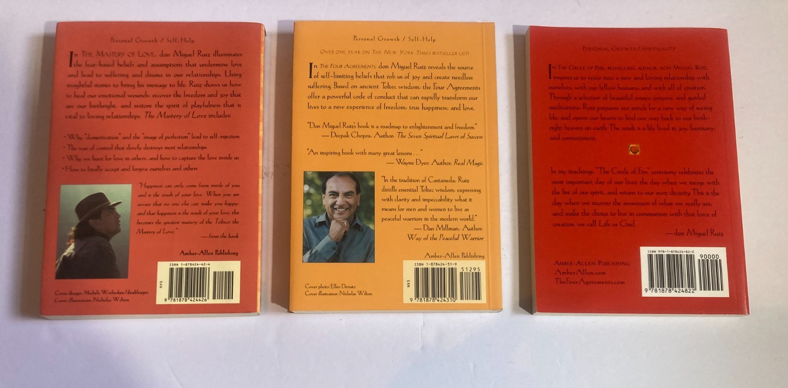 Lot DON MIGUEL RUIZ Circle of Fire FOUR AGREEMENTS Mastery Love Lot of 3