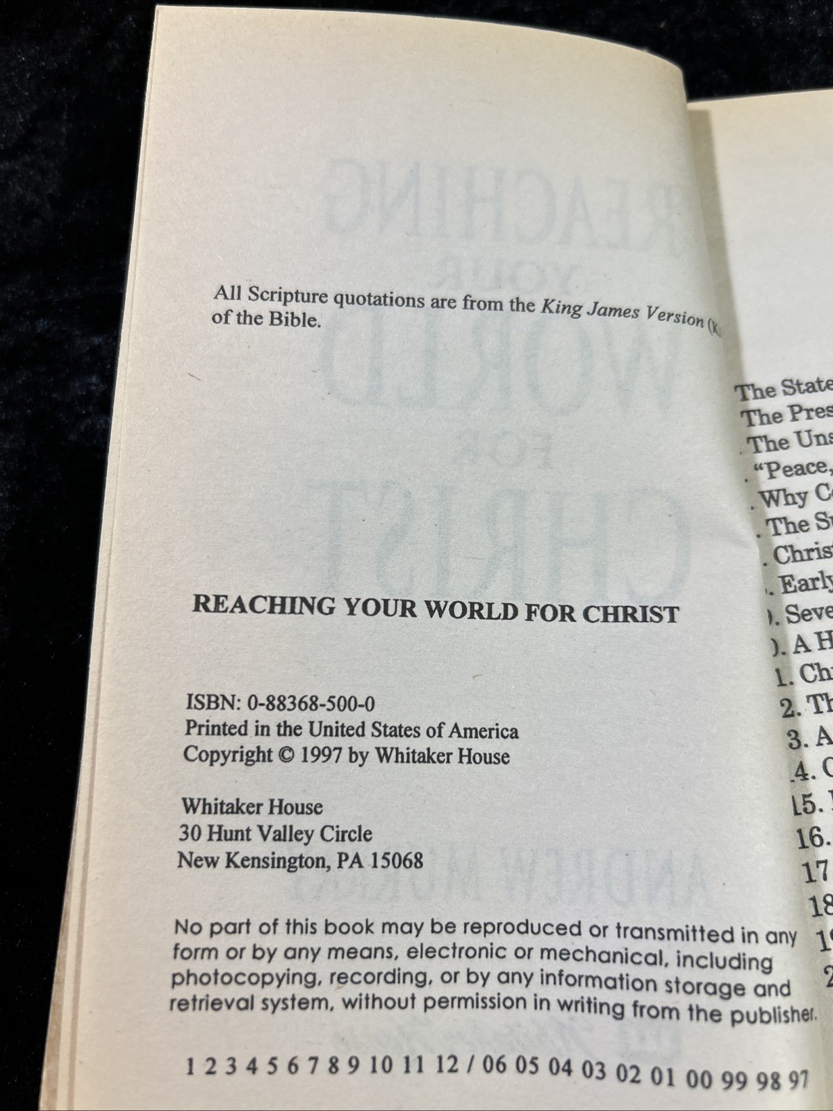 Reaching Your World for Christ – Andrew Murray – 1997 p/b Whitaker House