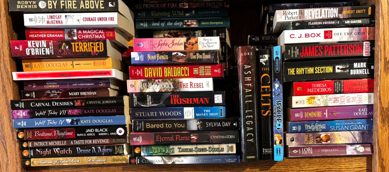LOT OF 10 PAPERBACKS ROMANCE SUSPENSE THRILLER ACTION PARANORMAL NICE ASSORTMENT