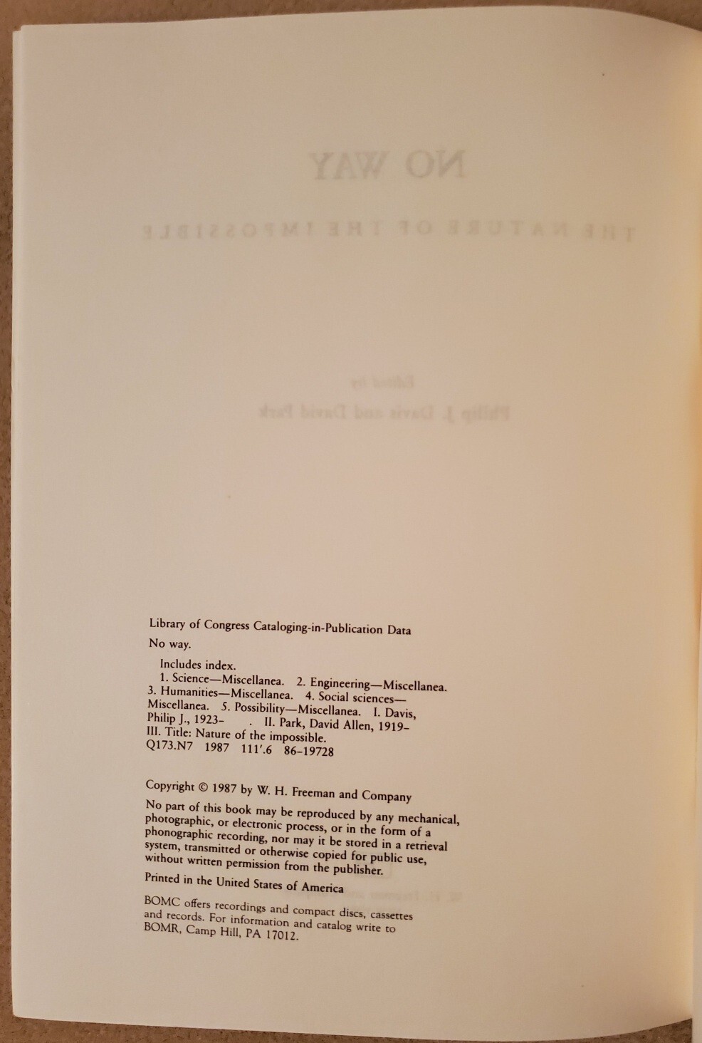 No Way : The Nature of the Impossible