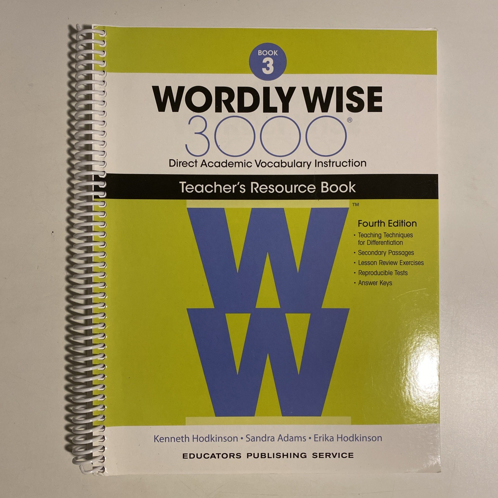 Wordly Wise, Grade 3 by Kenneth Hodkinson Teacher Resource Book