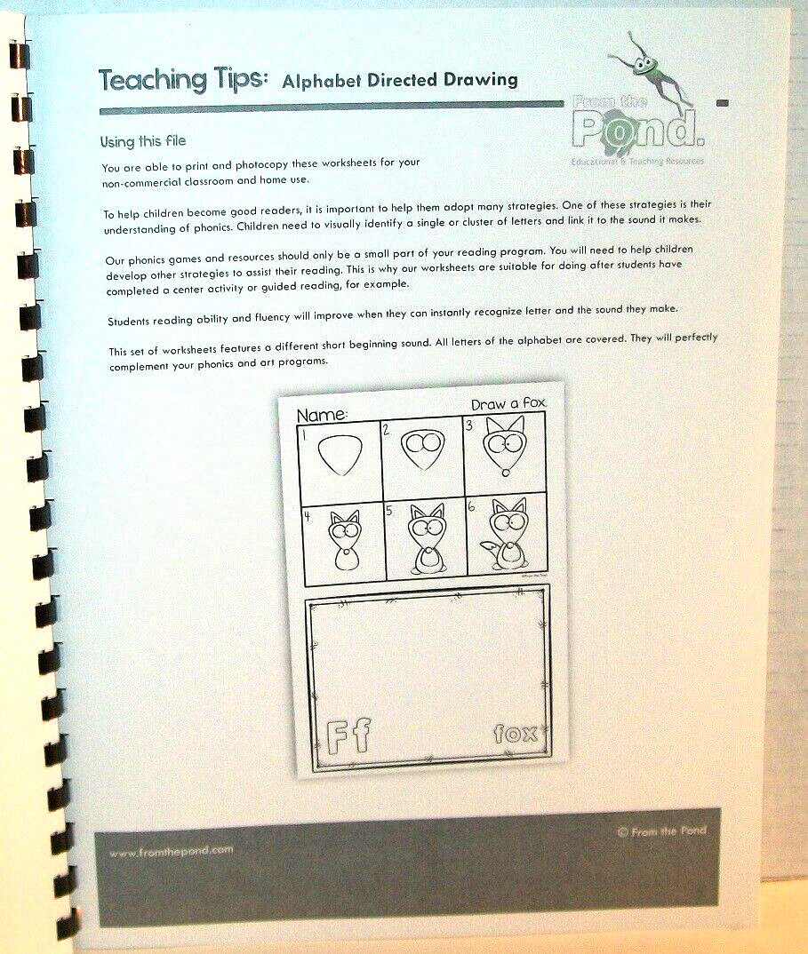 From The Pond – Alphabet Directed Drawing – 26 Fun Pages