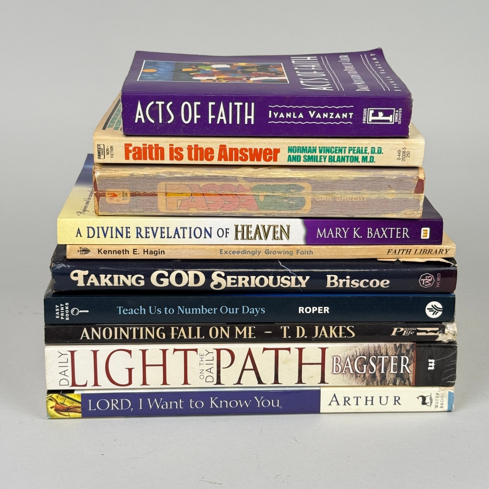 Religious Christian Books Lot of 10 – Hagin, Baxter, Briscoe, Arthur