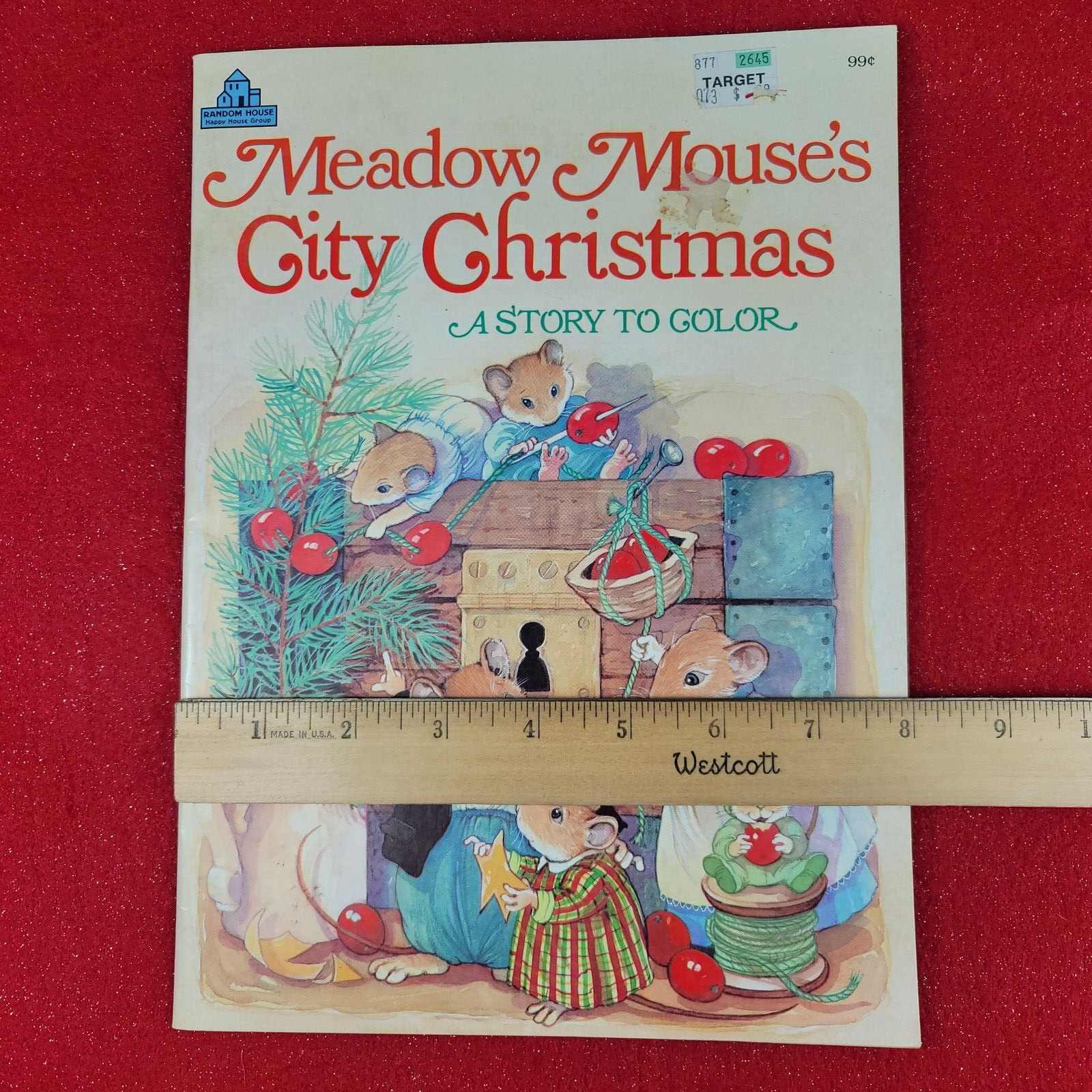 Vintage 1988 Meadow Mouse’s City Christmas Story Coloring Book 47 Pages