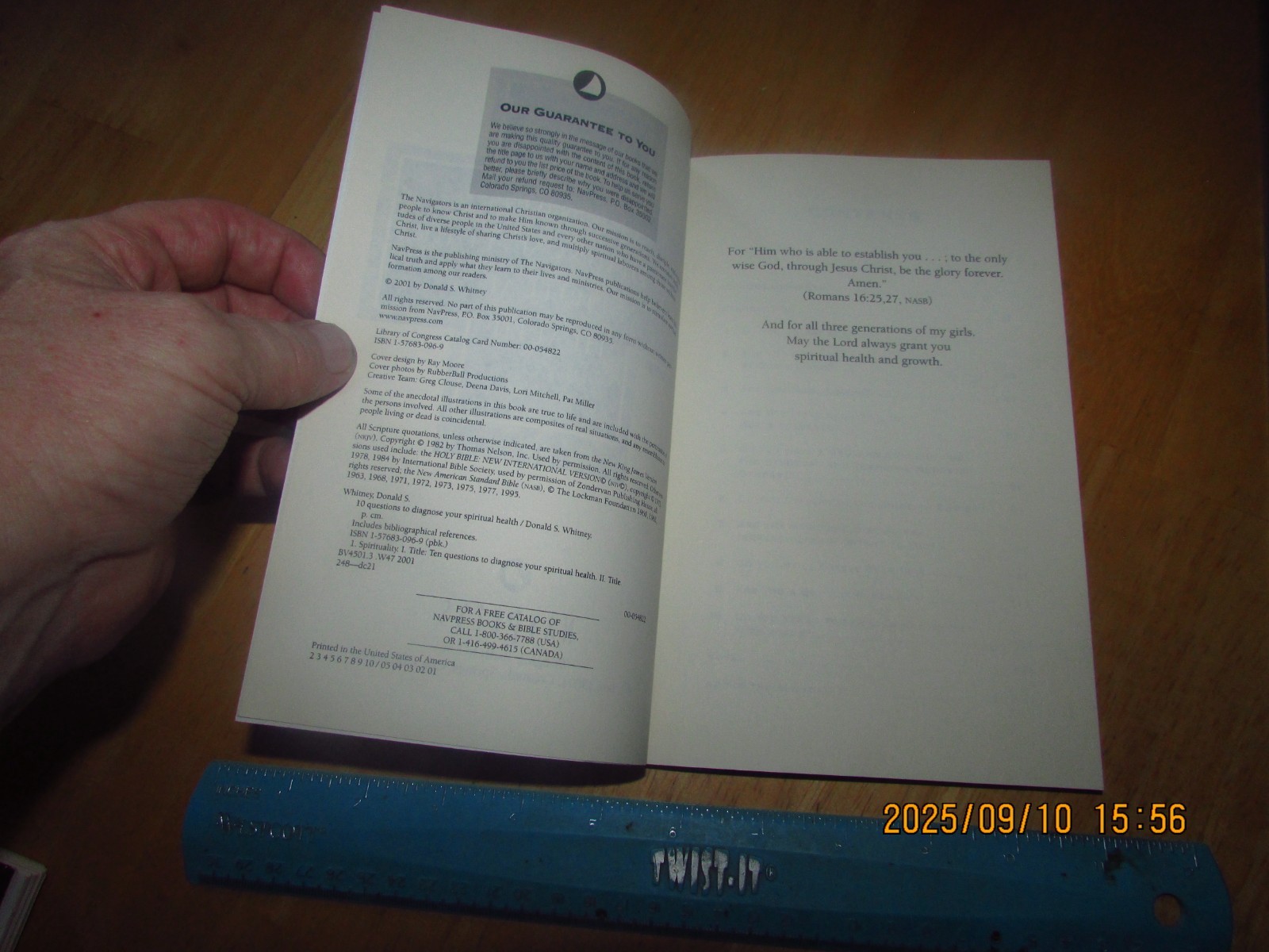Ten Questions to Diagnose Your Spiritual Health by Donald S. Whitney (2001, Trad