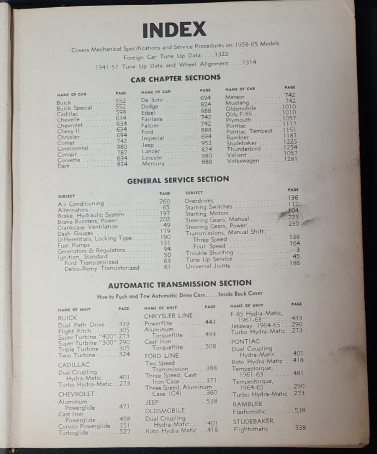 Motors Auto Repair Manual 28th Edition 1965 Hardcover