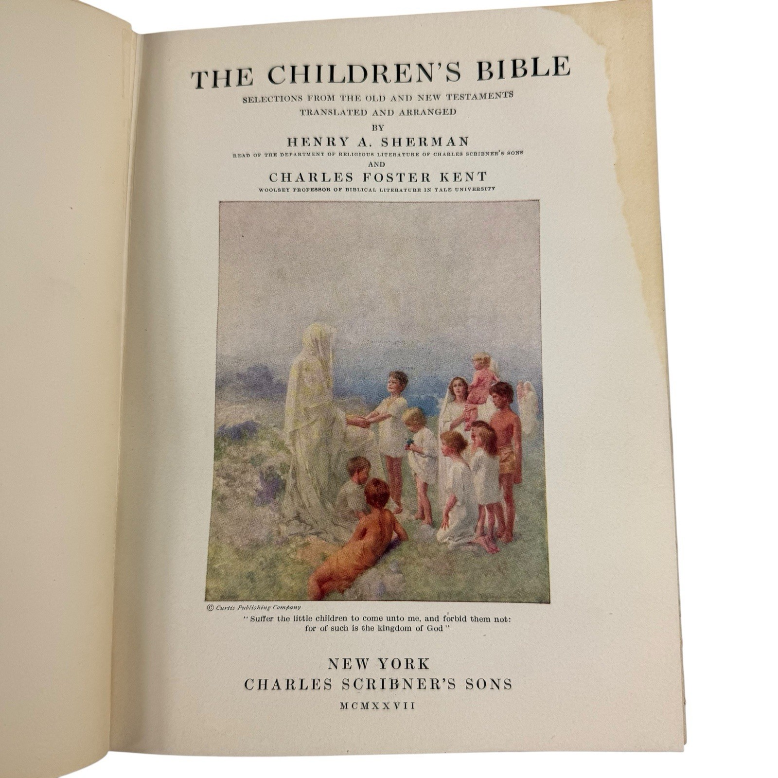 1922 Children’s Bible Sherman Kent Scribners First Edition Illustrated HC Color