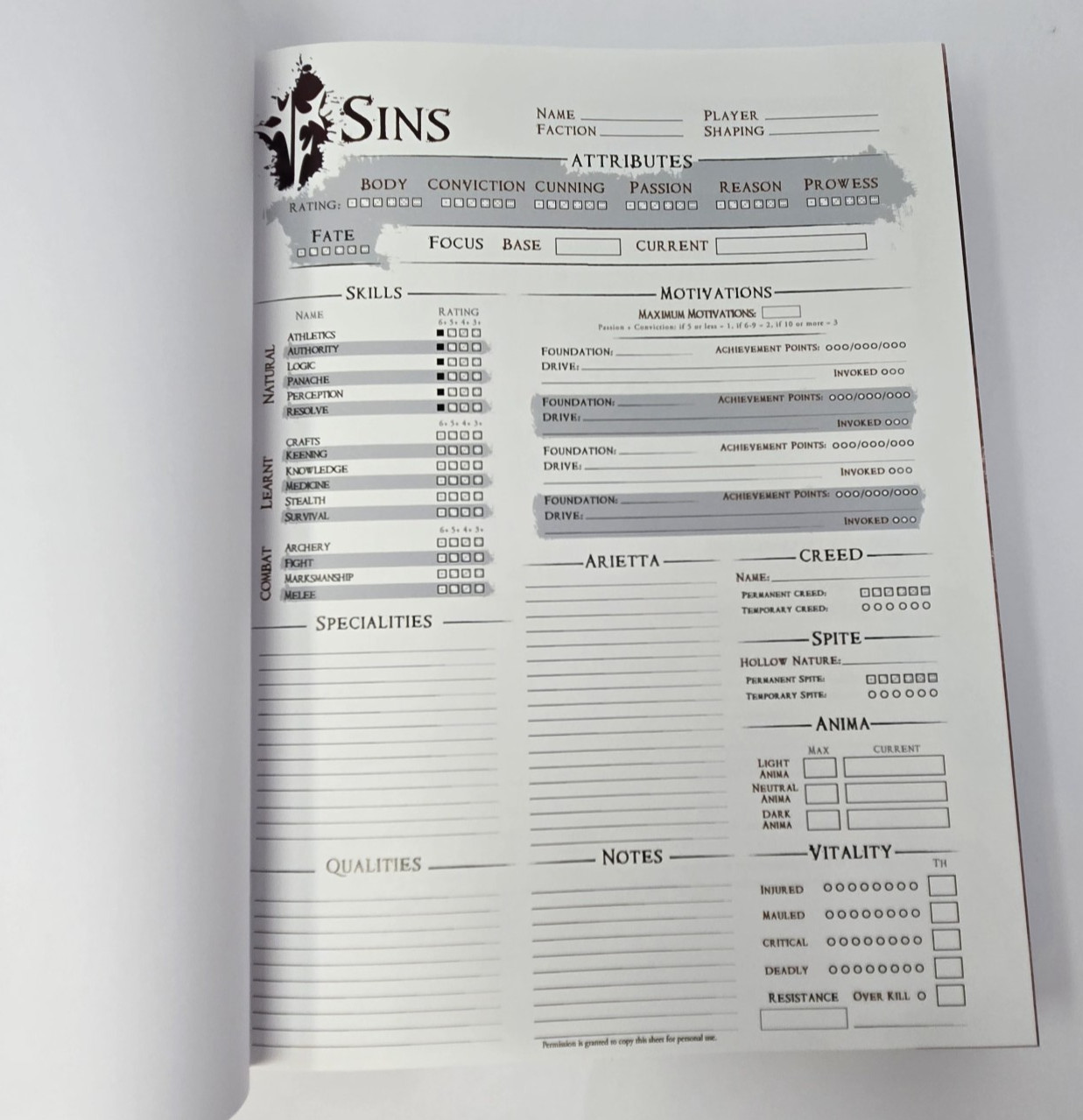 SINS RPG Core Rulebook, Manifest Destiny, Dead City, GM Screen+ *Mature Content