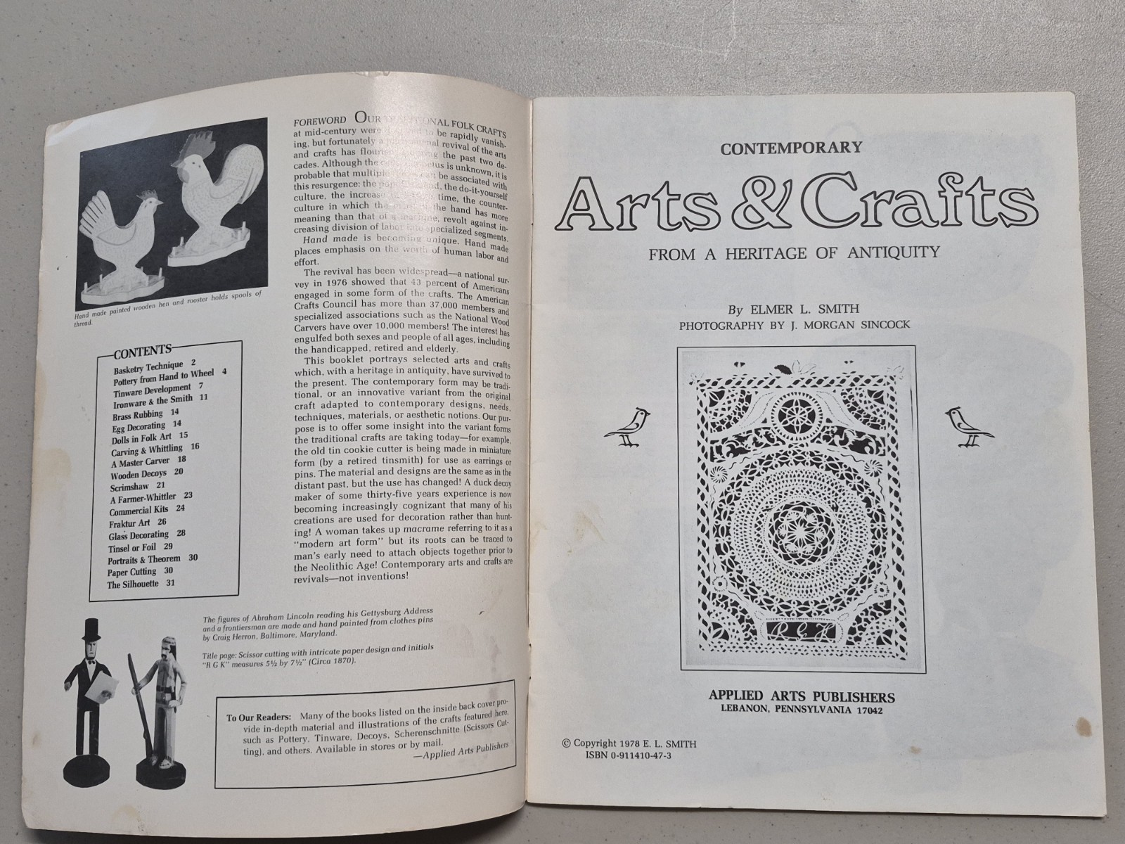 Contemporary Arts & Crafts; From A Heritage Of Antiquity 1978 E. L. Smith