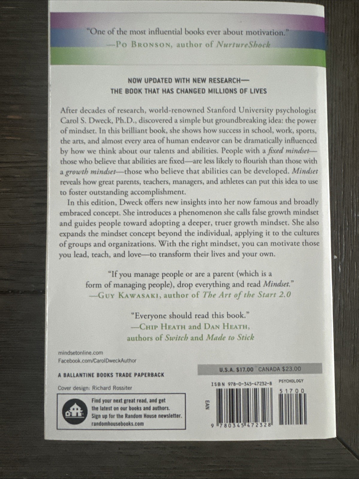 Mindset: The New Psychology of Success Carol S. Dweck Paperback