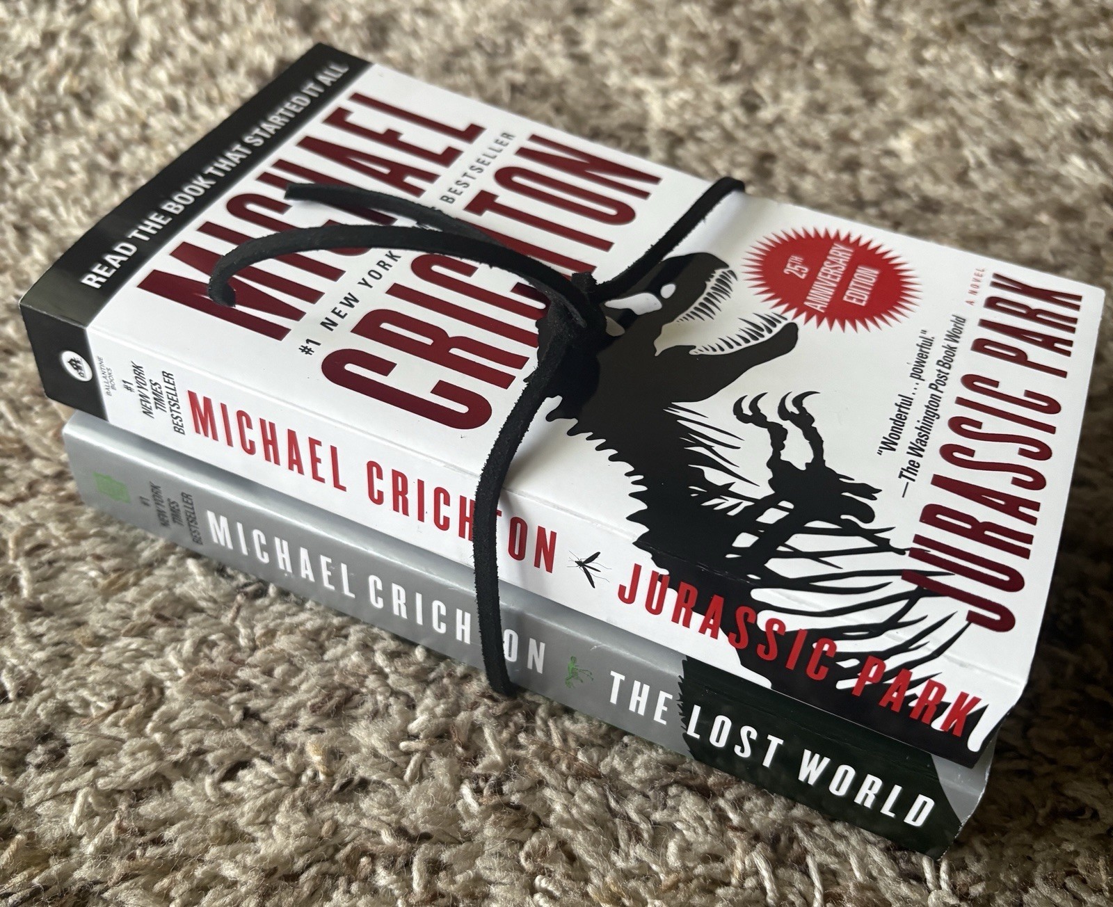 Jurassic Park and The Lost World Michael Crichton Lot of 2 Paperback Books