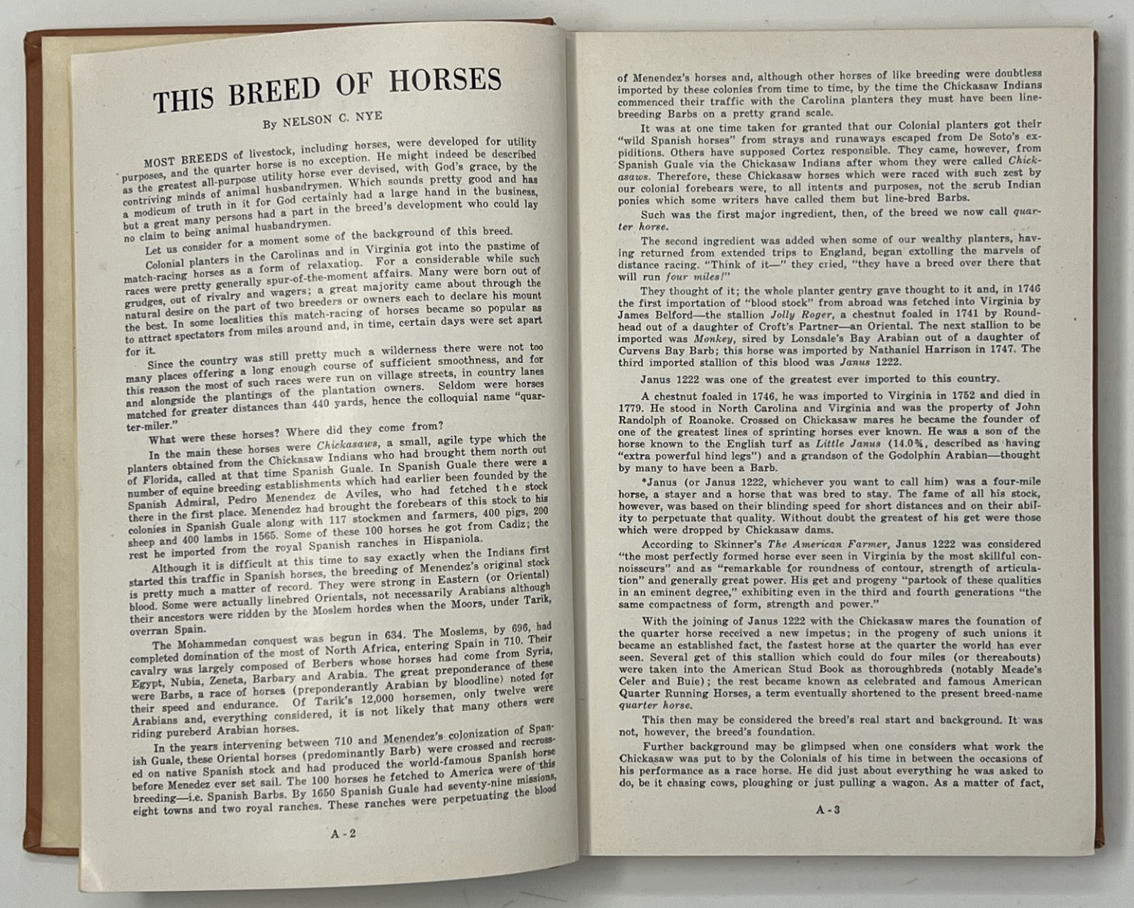 EQUESTRIAN / HORSES: N.Q.H.B.A. Permanent Stud Book: No. 1 & 2 – 1947/1948 HCs
