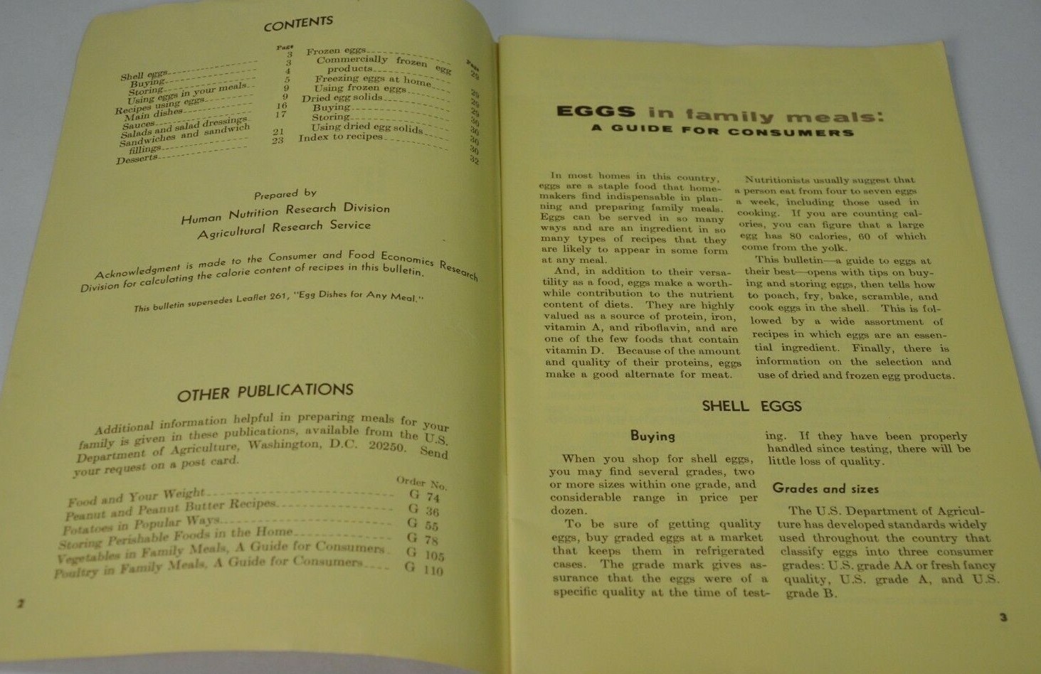 1966 Eggs in Family Meals a Guide for Consumers US Dept of Agriculture 32 pages