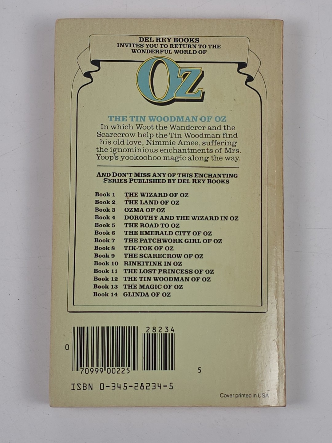 Lot 10 Wizard of Oz Del Rey Paperback L Frank Baum 1 4 6-10 13 & 14 First Prints