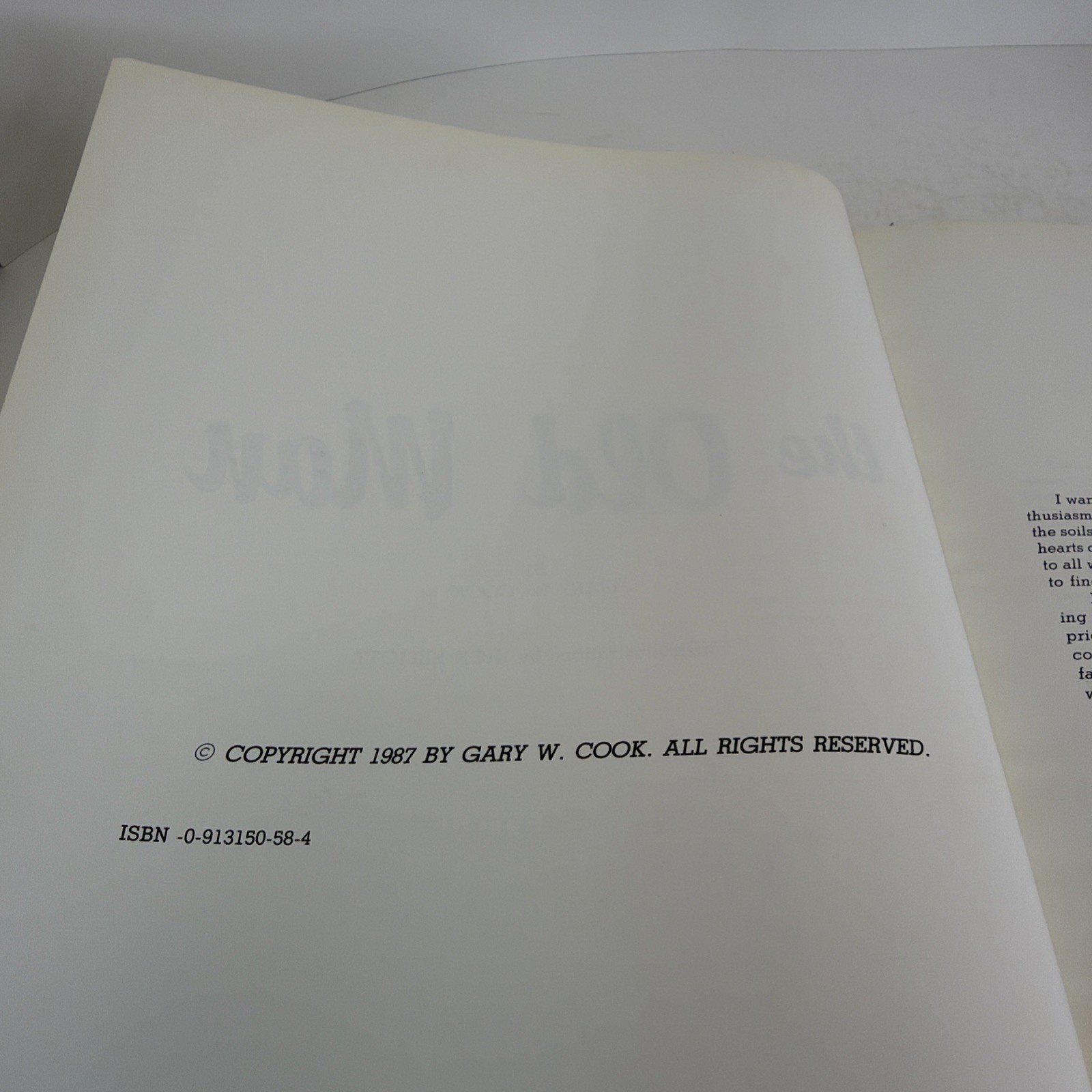 The Old Man by Gary W. Cook Union City, Tennessee HC 1st Ed. 1987
