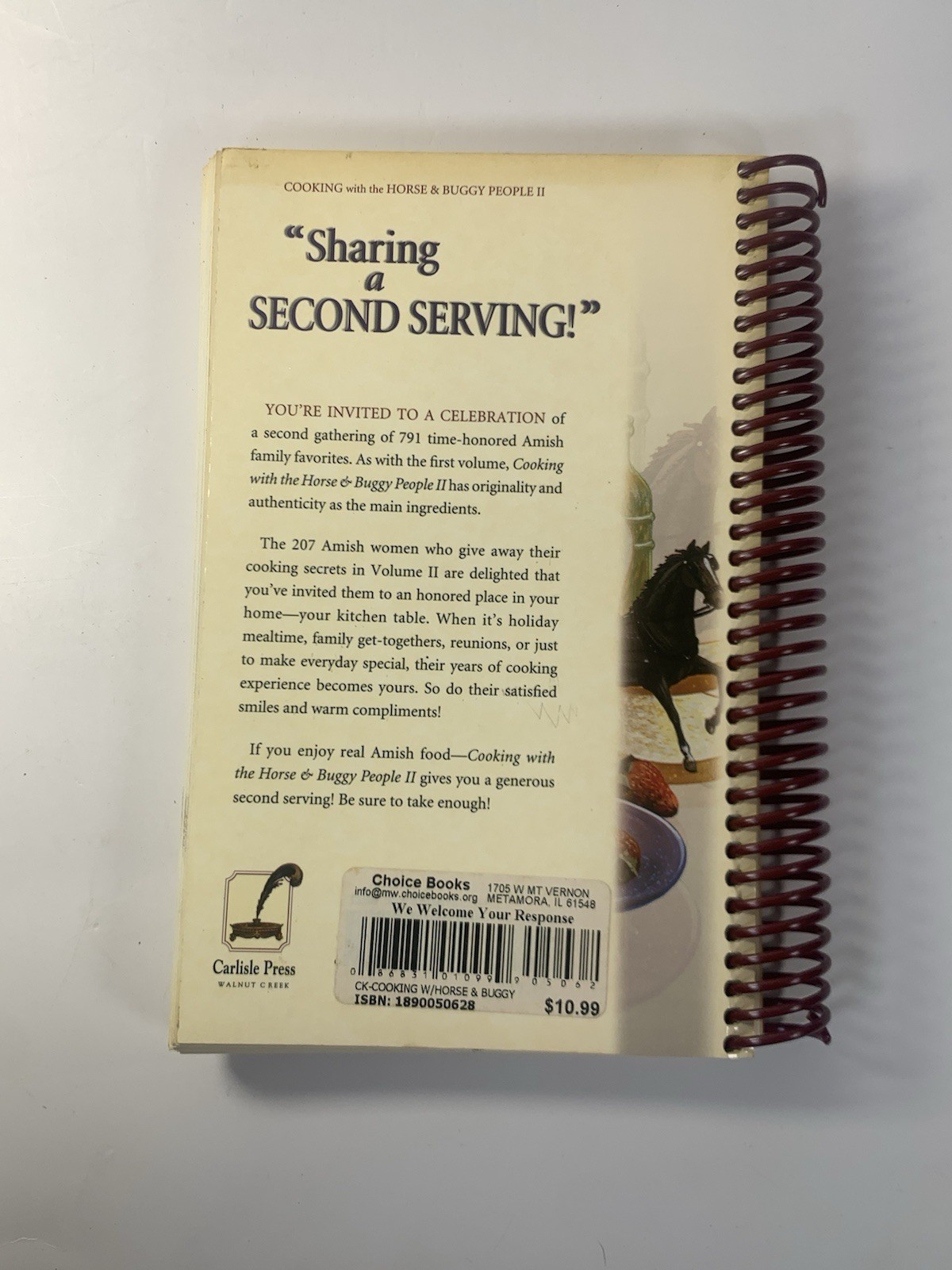 Cooking with the Horse & Buggy People II Amish Cookbook 2001 Spiral HC