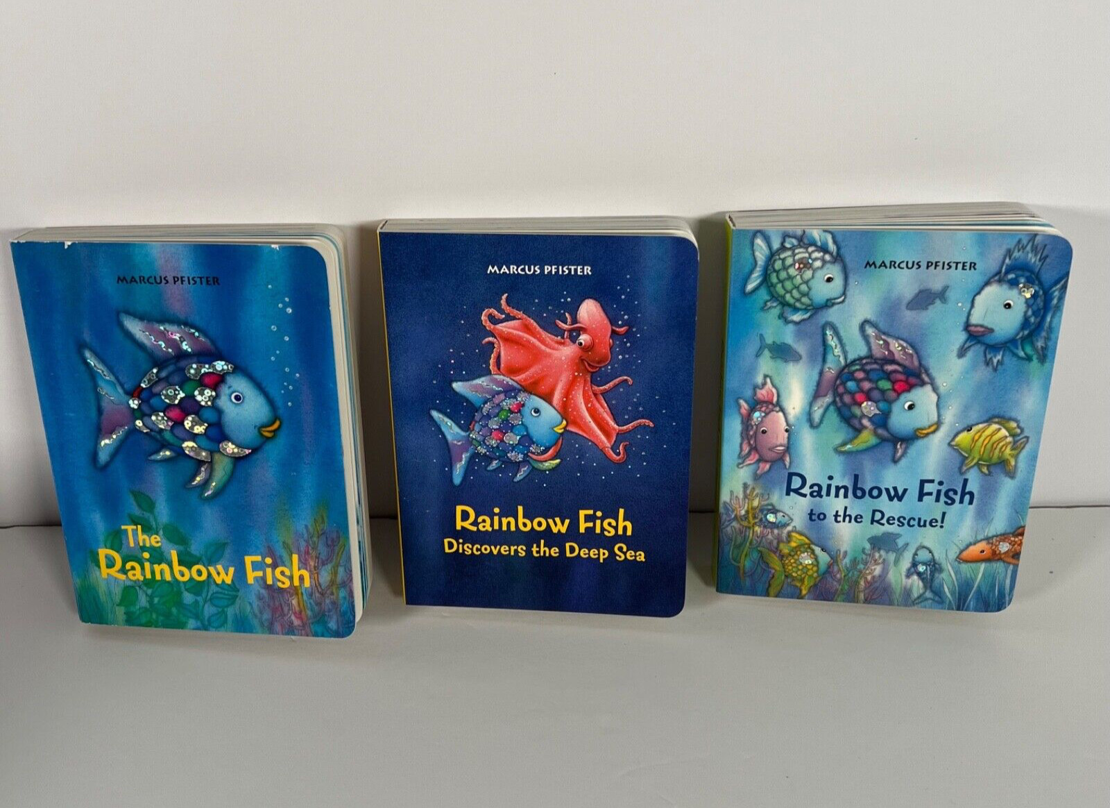 My Rainbow Fish Book Box Marcus Pfister 3 Board Books in “Suitcase” Box w Handle