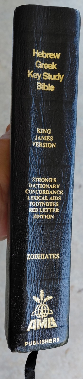 Hebrew Greek Key Study Bible Leather KJV Zodhiates AMG Concordance Red Letter