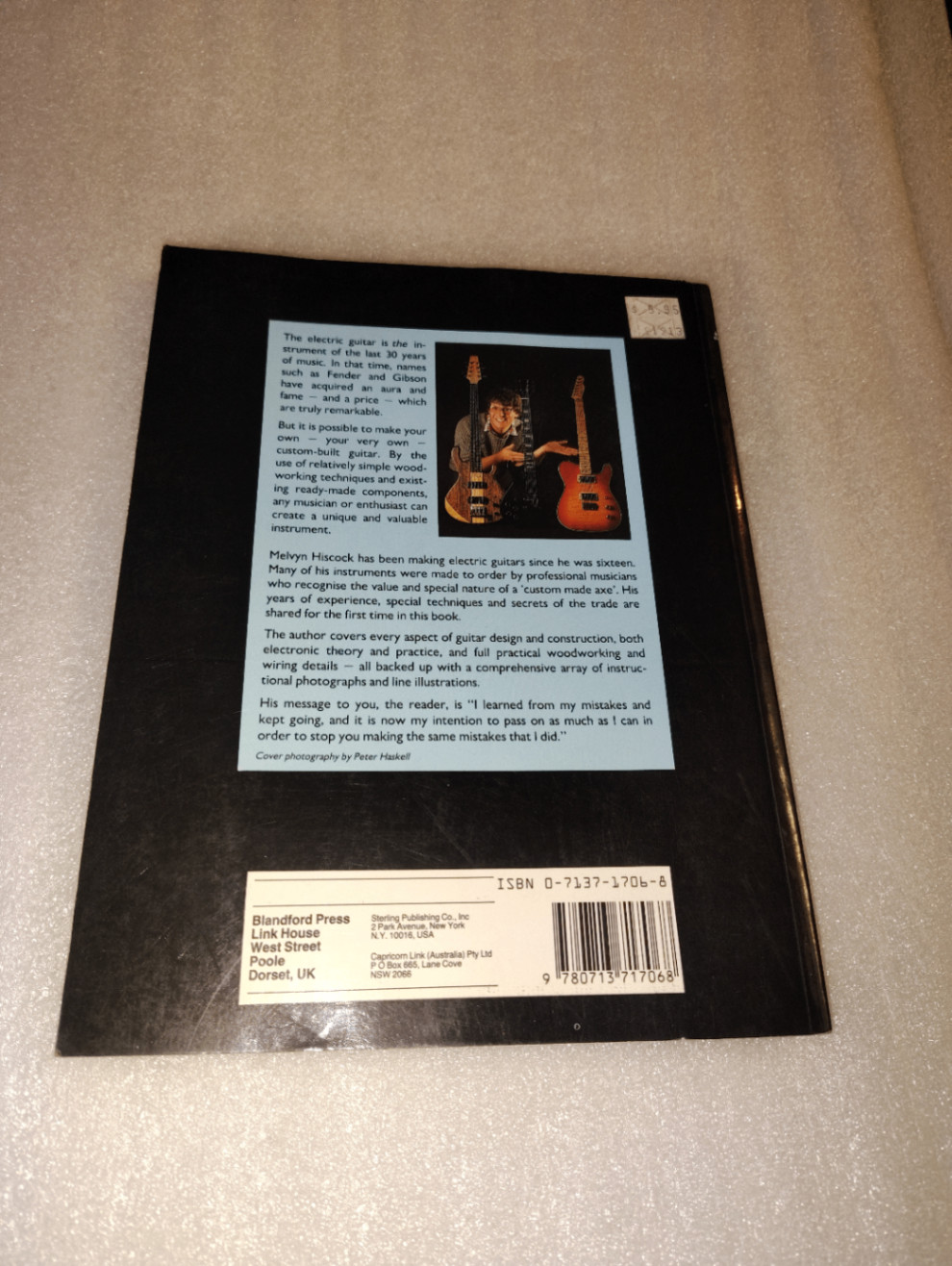 Make Your Own Electric Guitar Melvyn Hiscock 1986 Paperback DIY Guide Blandford